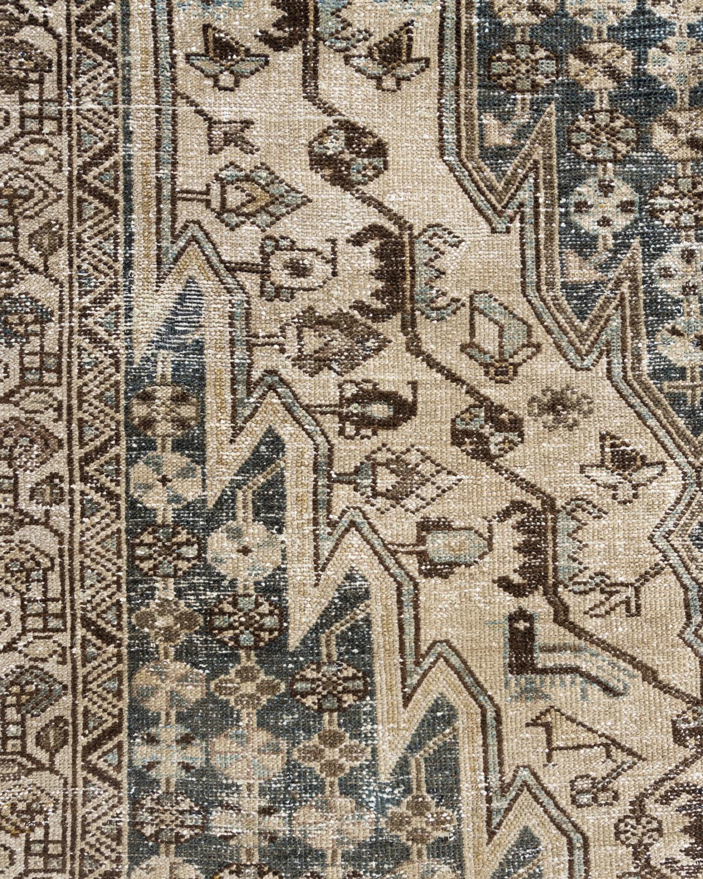 Vintage Persian Distressed Mazlagan Rug  4'5 x 6'3 For Sale 4