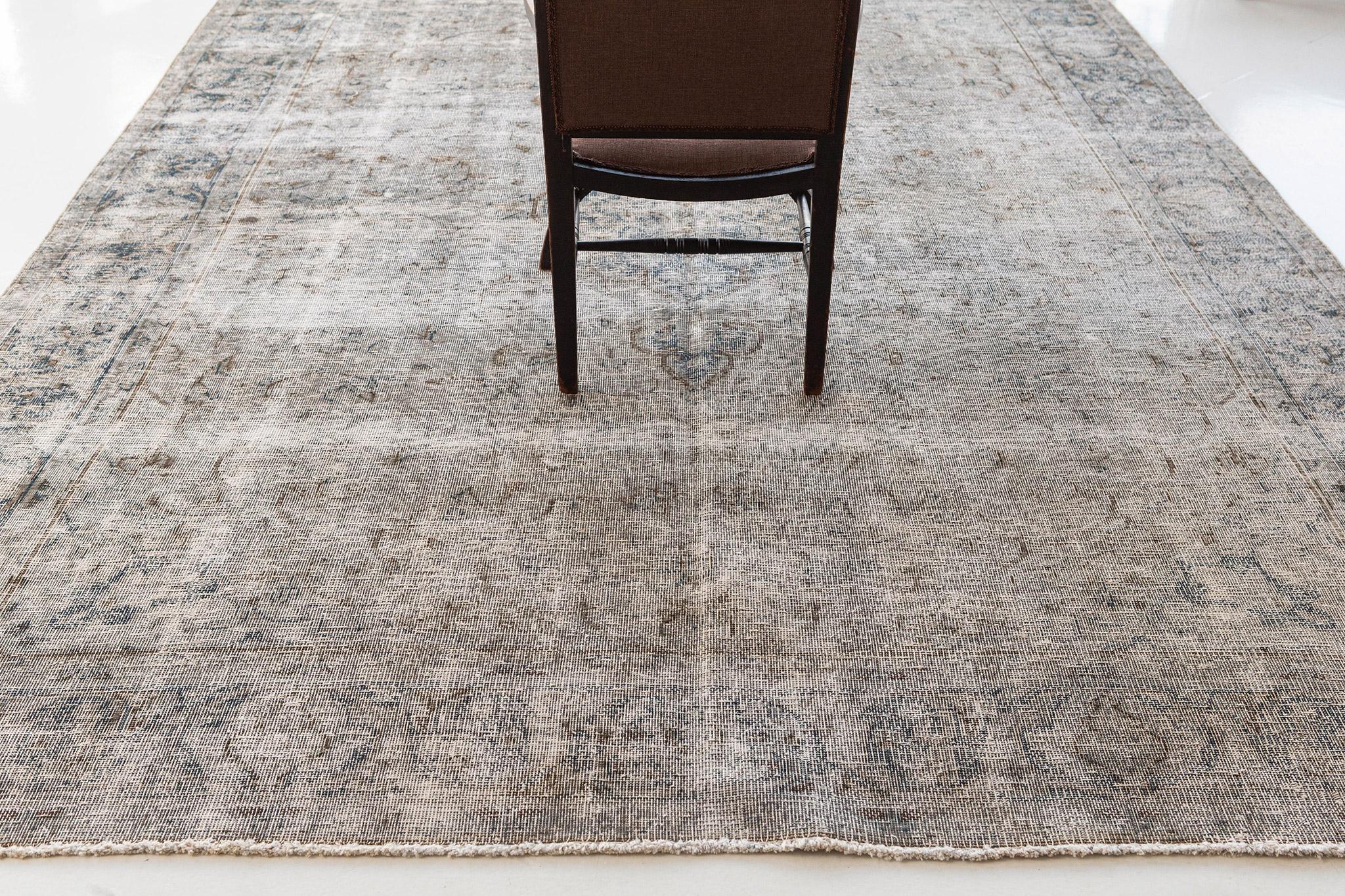 Vintage Persian Distressed Rug In Distressed Condition For Sale In WEST HOLLYWOOD, CA