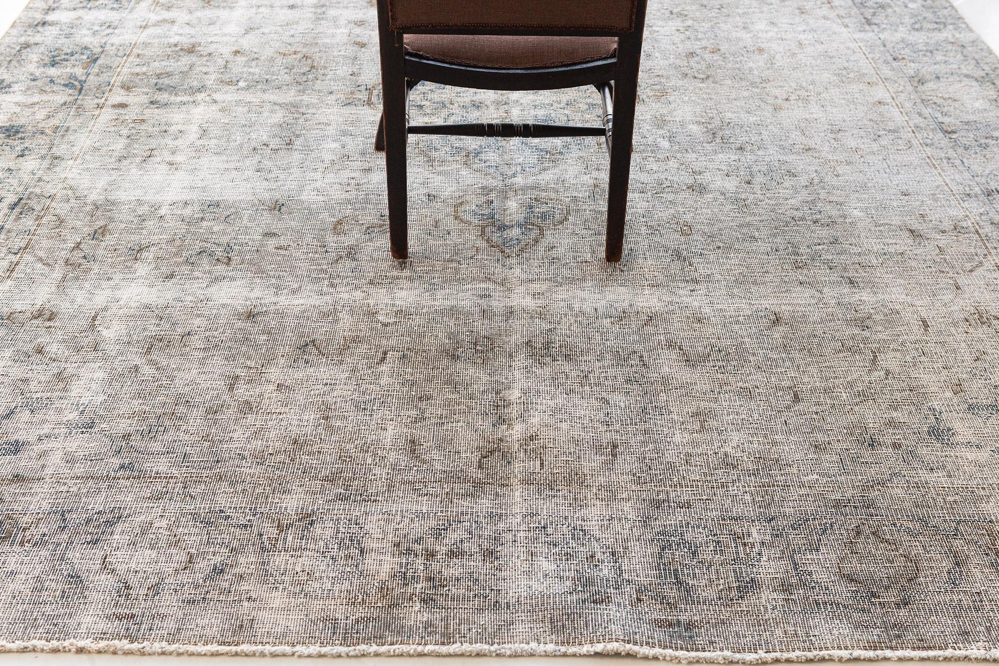 Mid-20th Century Vintage Persian Distressed Rug For Sale