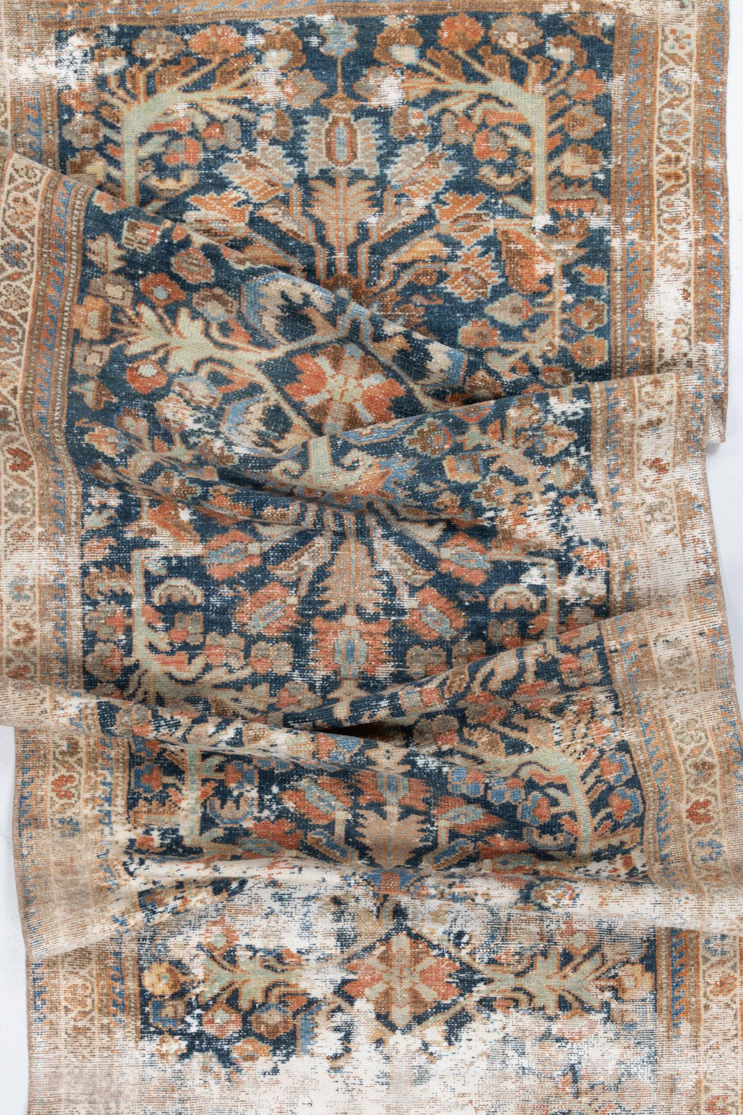 Malayer Vintage Persian Distressed Runner Rug R2600 For Sale