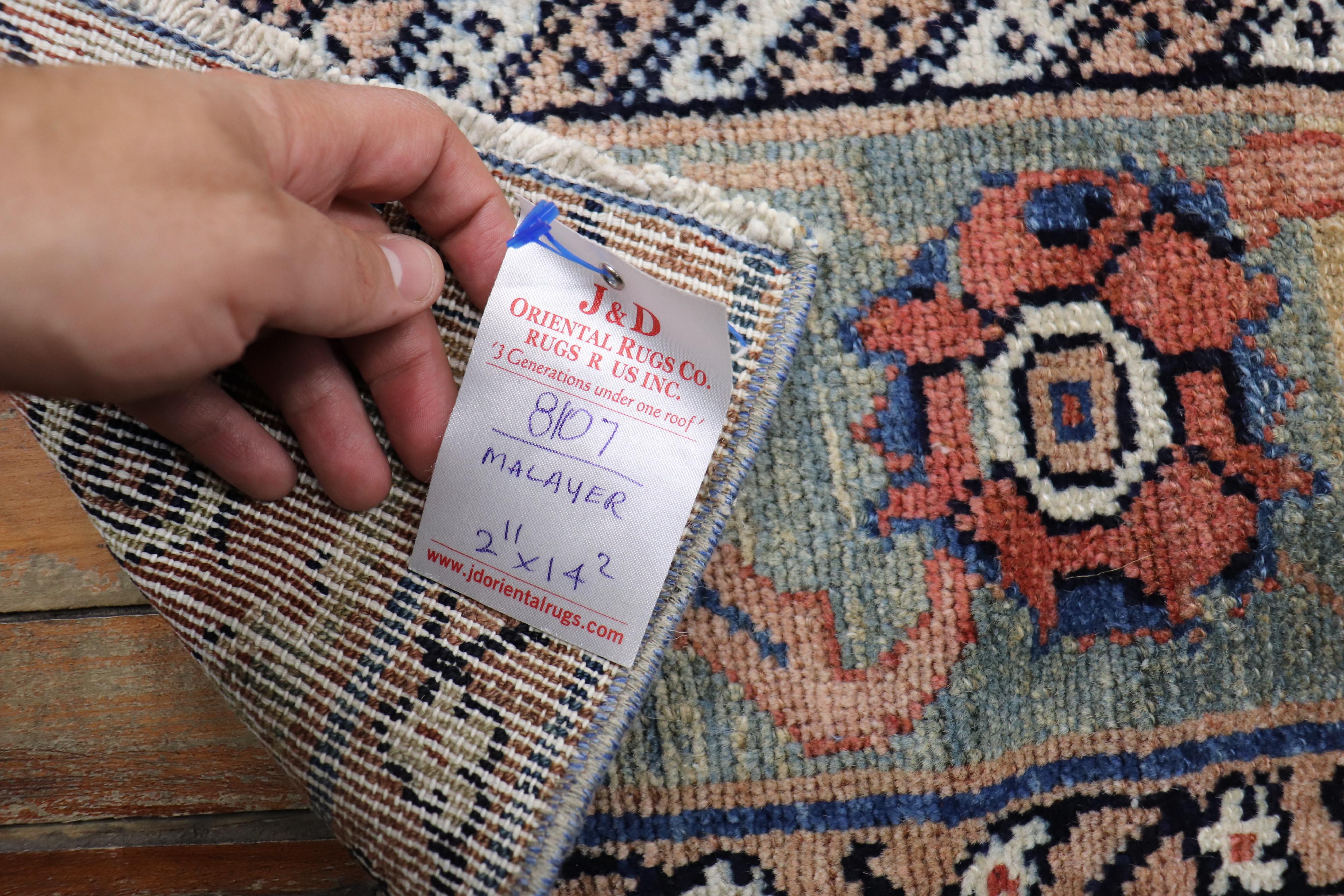 Vintage Persian Earth Tone Camel Navy Runner In Good Condition For Sale In New York, NY