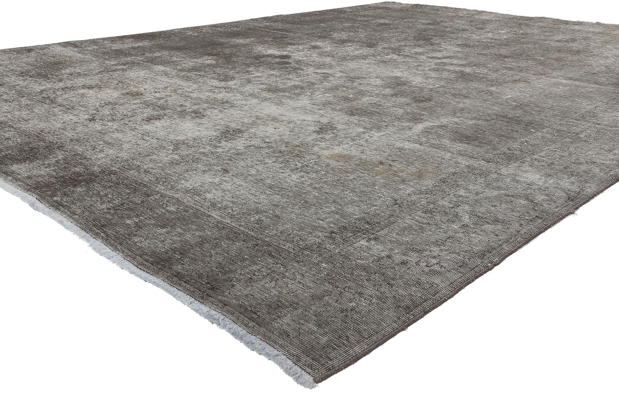 Vintage Persian Earth-Tone Overdyed Rug with Modern Luxe Industrial Loft Style For Sale 3