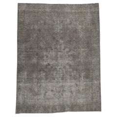 Used Persian Earth-Tone Overdyed Rug with Modern Luxe Industrial Loft Style