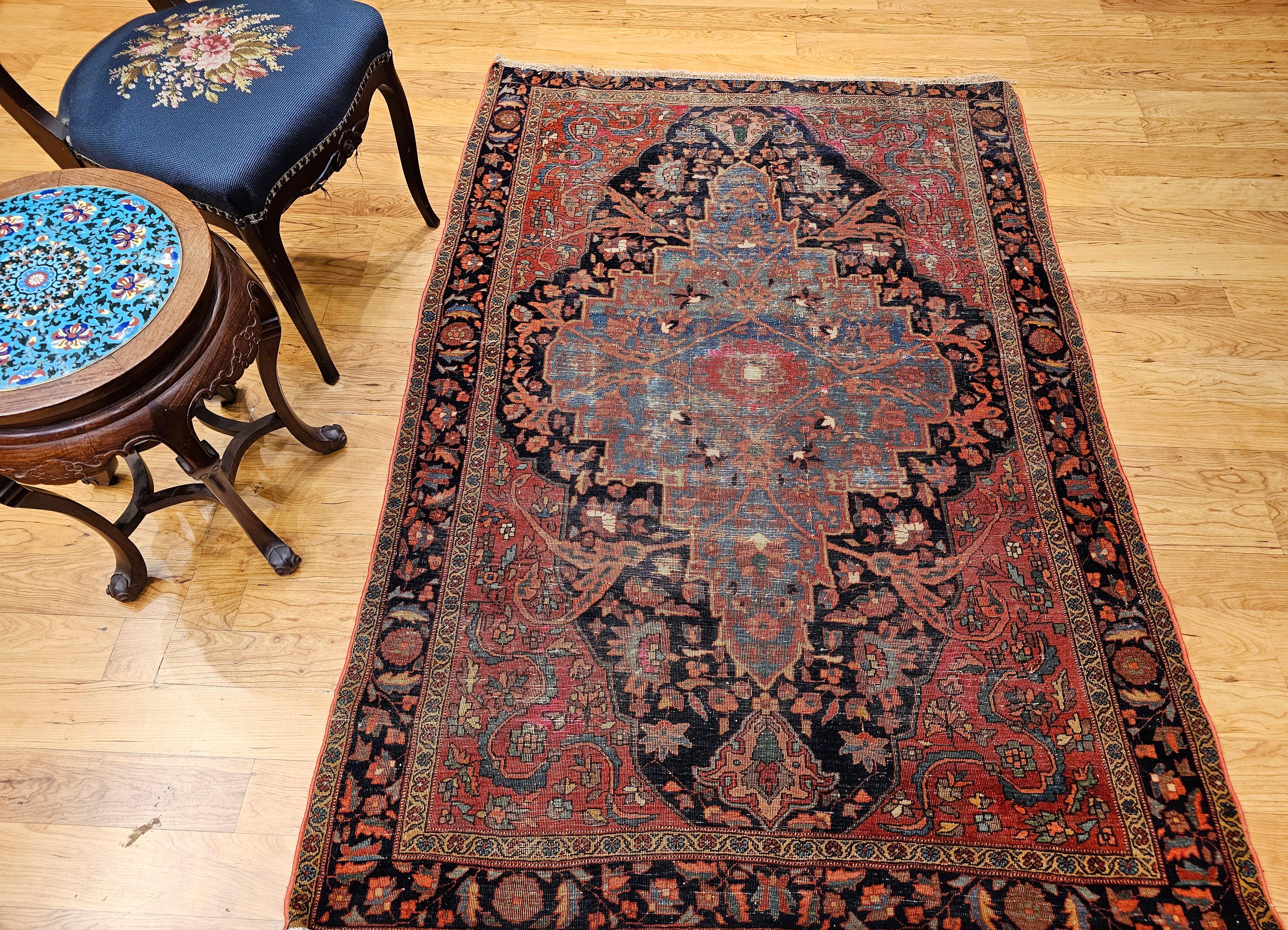 19th Century Persian Farahan Sarouk Area Rug For Sale 13