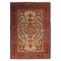 Vintage Persischer Farahan-Teppich Geometrischer Art Nouveau 10x13 Gold 305cmx392cm