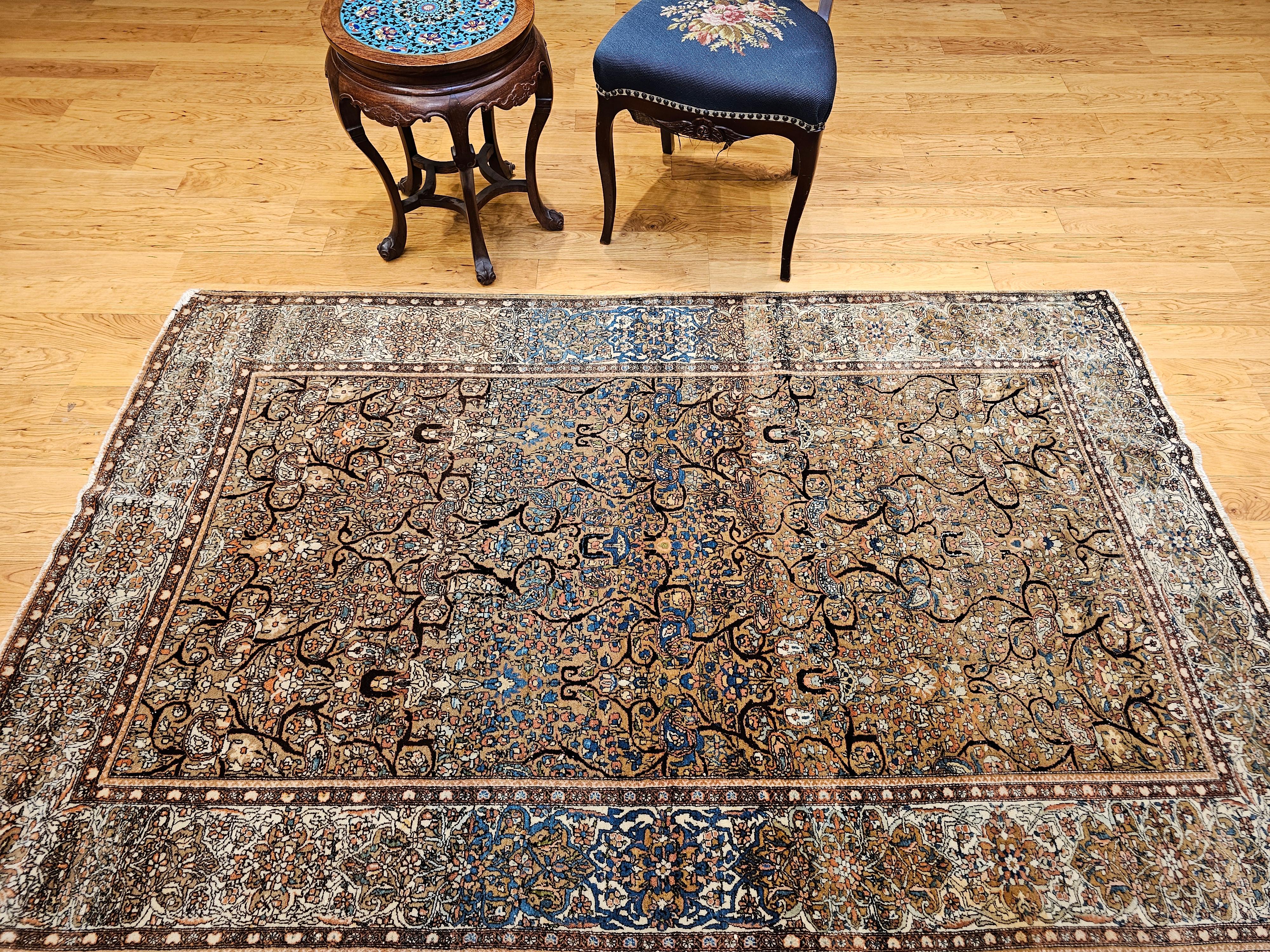 Sarouk persan Farahan du 19ème siècle en poils de chameau avec motif sur toute sa surface en vente 9