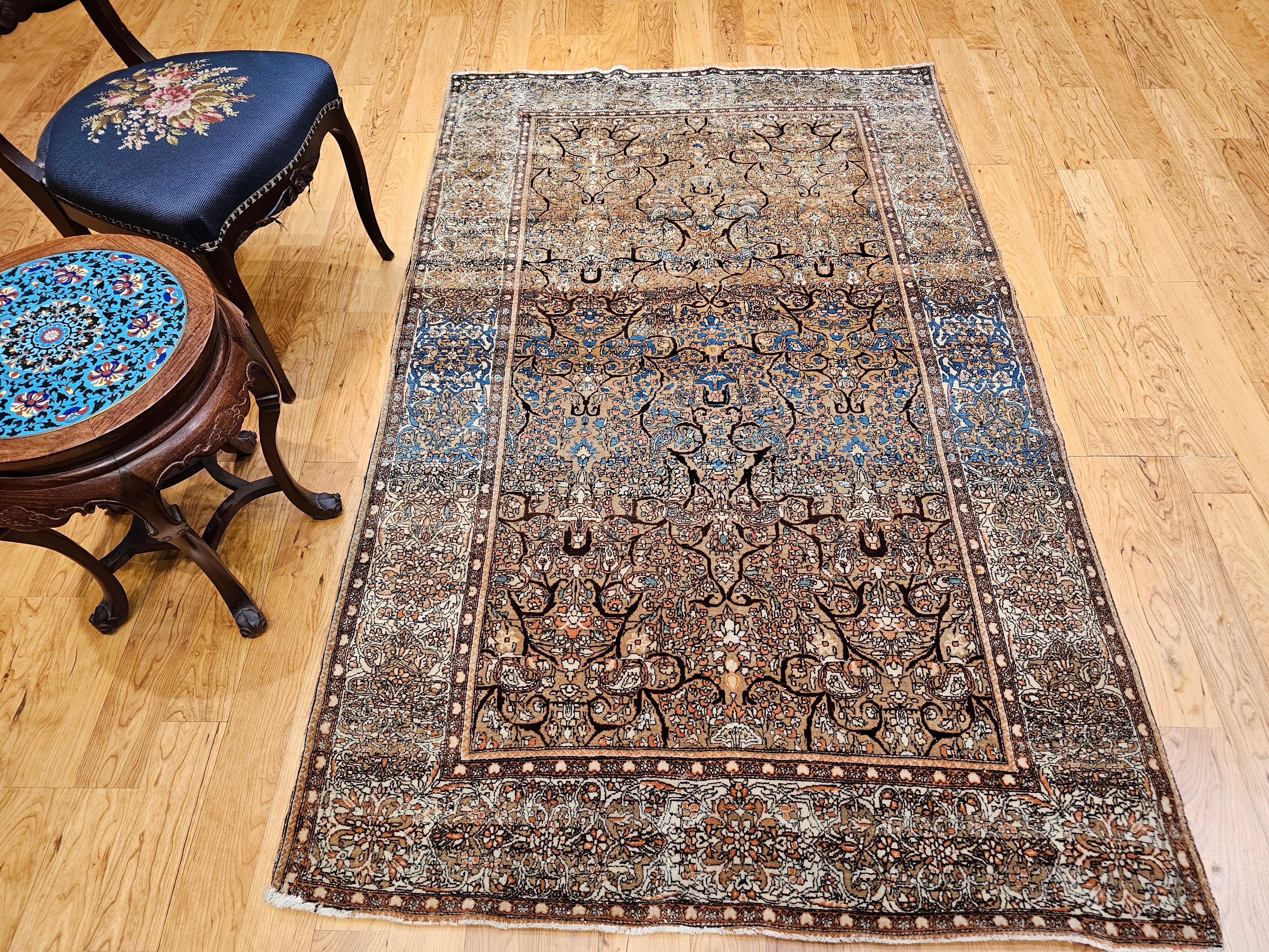 Sarouk persan Farahan du 19ème siècle en poils de chameau avec motif sur toute sa surface en vente 11