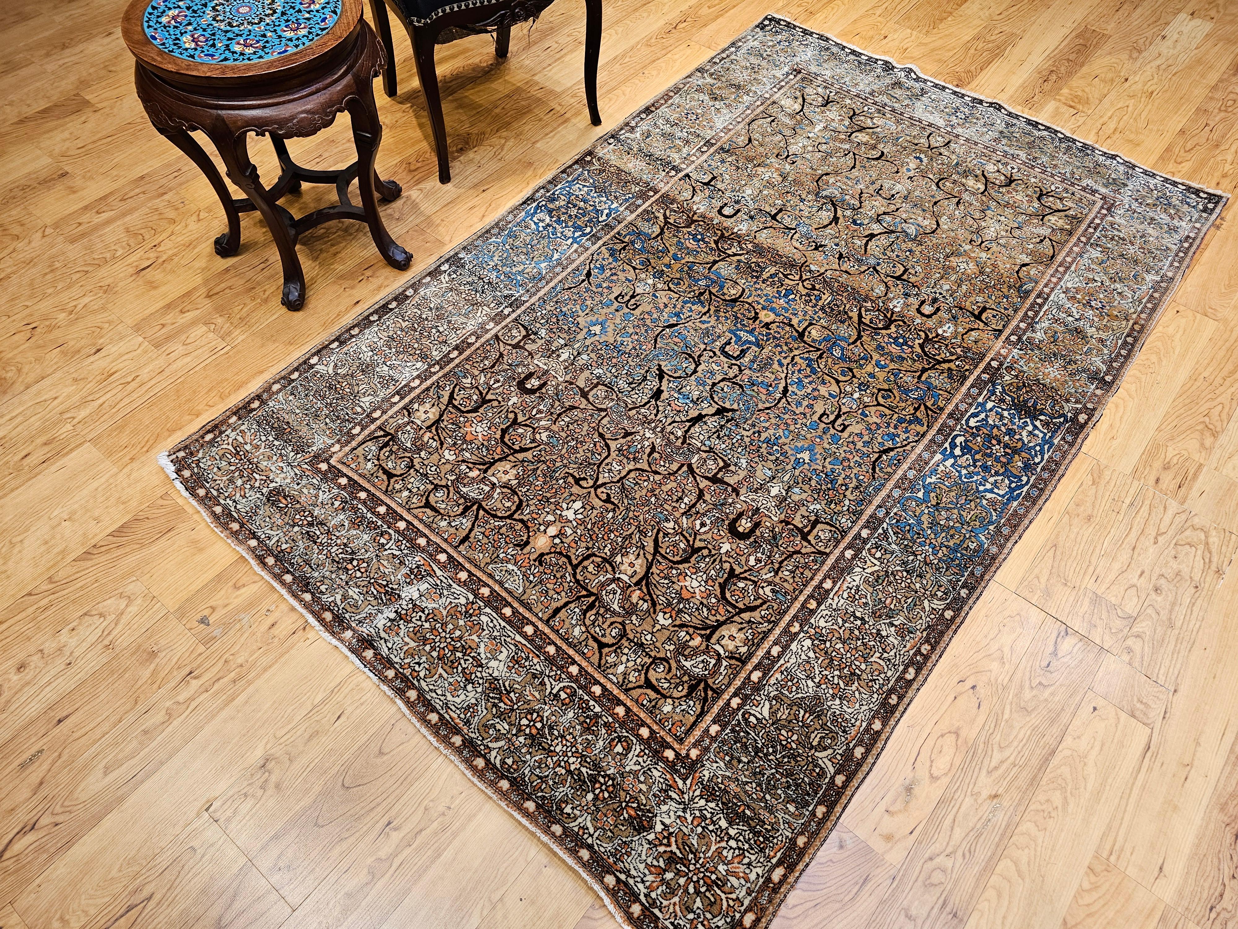 Sarouk persan Farahan du 19ème siècle en poils de chameau avec motif sur toute sa surface en vente 12