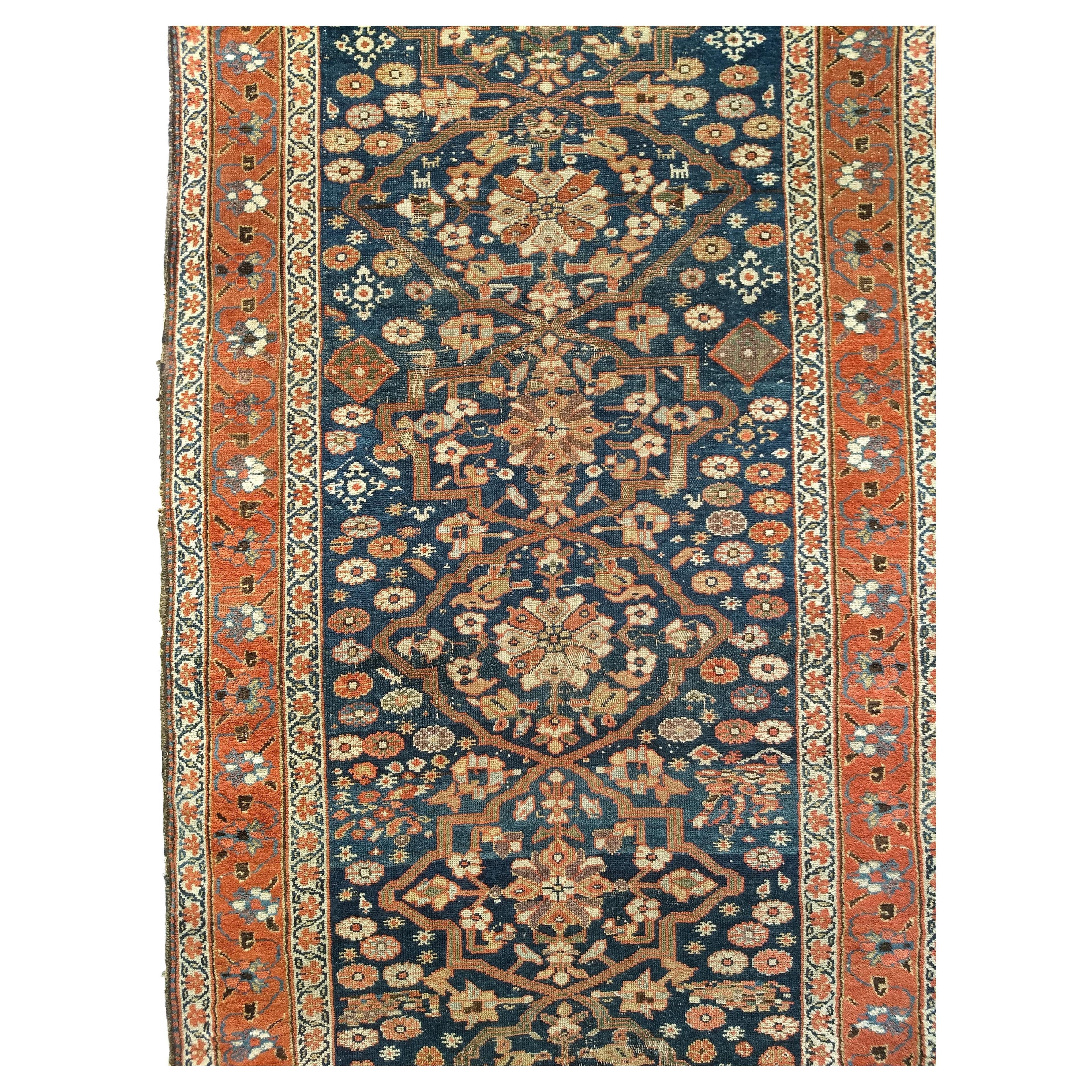 Vintage Persian Farahan Sarouk Wide Runner