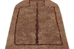 Vintage Persian Felted Rug in Brown with Geometric Pattern by Rug & Kilim