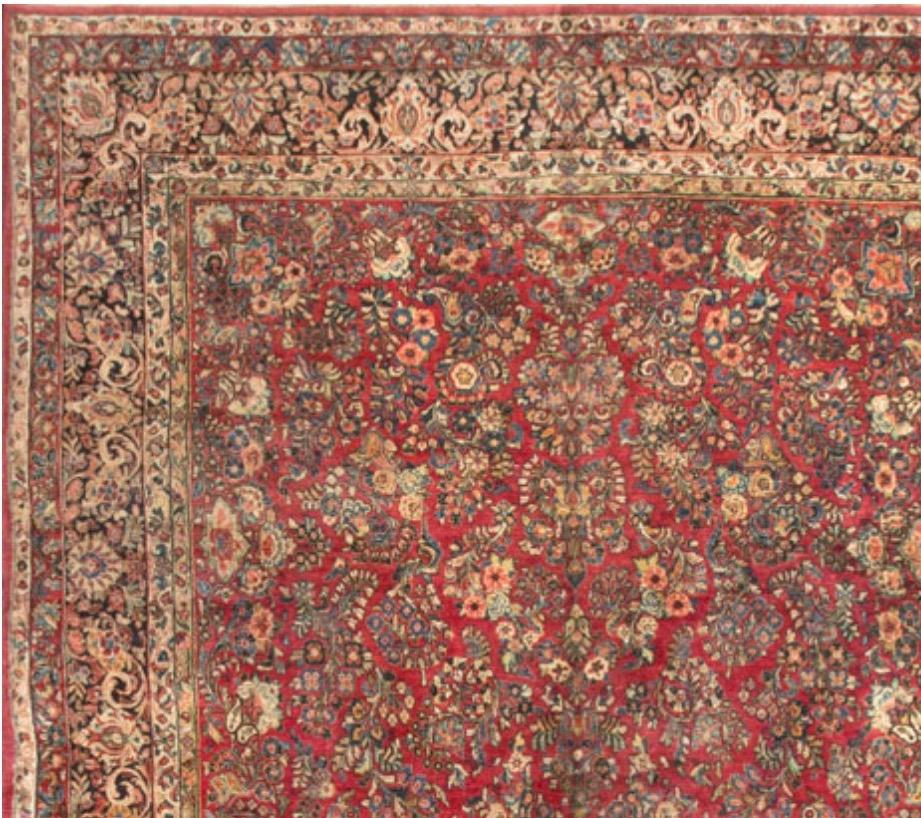 Übergroßer persischer feiner Sarouk-Teppich in Übergröße, um 1930 11'2 x 19'10 im Zustand „Hervorragend“ im Angebot in Secaucus, NJ