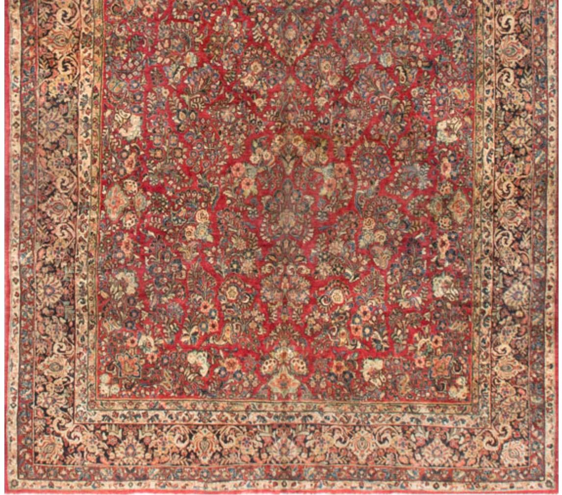 Übergroßer persischer feiner Sarouk-Teppich in Übergröße, um 1930 11'2 x 19'10 (Mitte des 20. Jahrhunderts) im Angebot