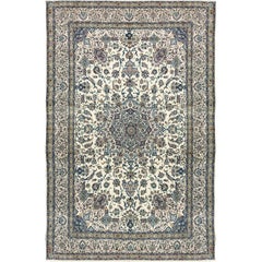 Tapis persan vintage en laine fine et soie Nain