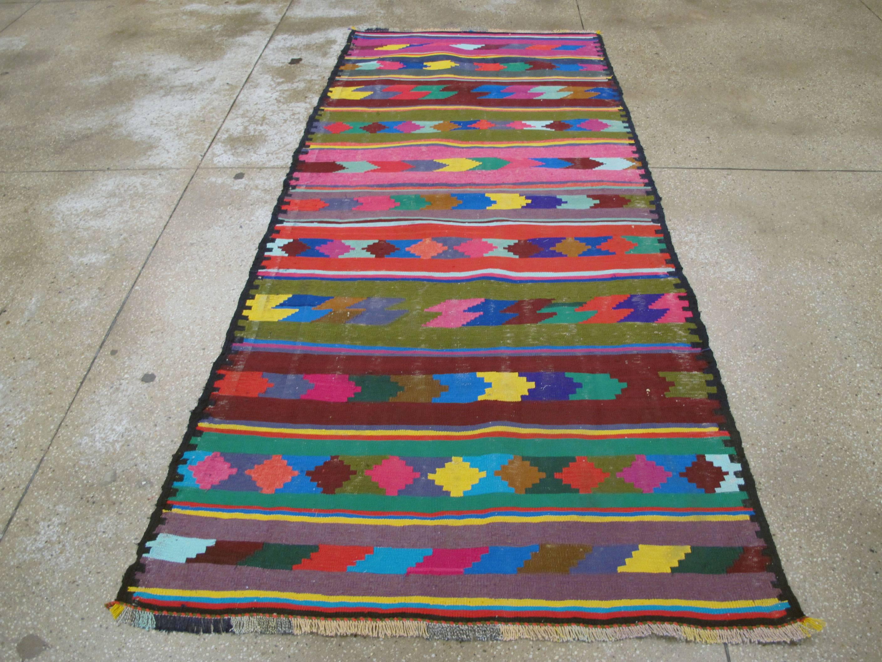 20th Century Vintage Persian Flat-Weave For Sale