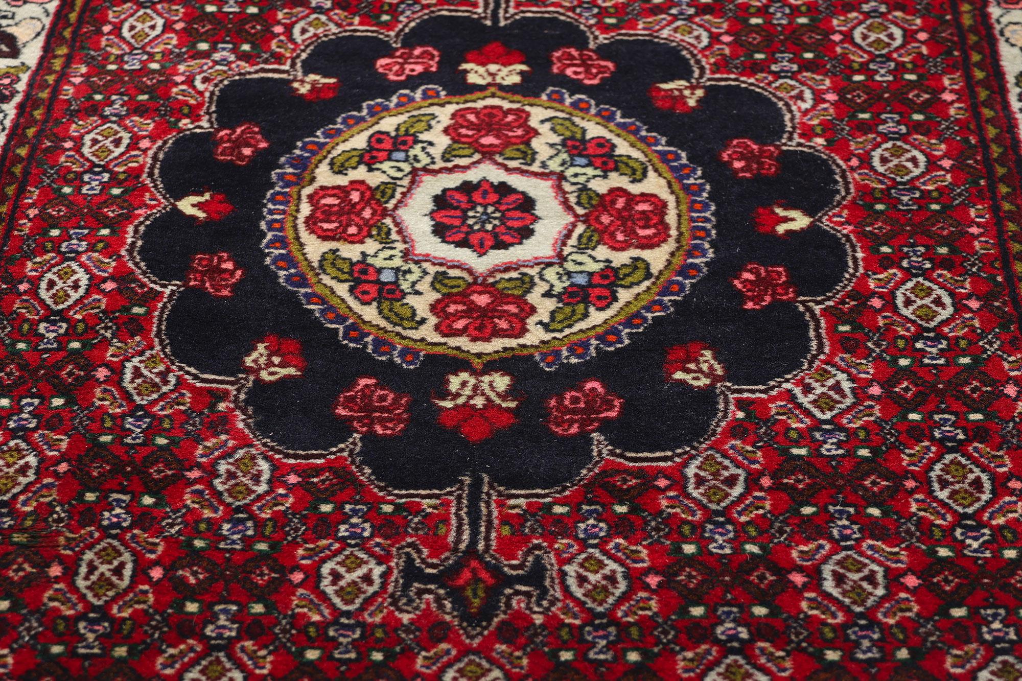 20th Century Vintage Persian Floral Bijar Rug For Sale