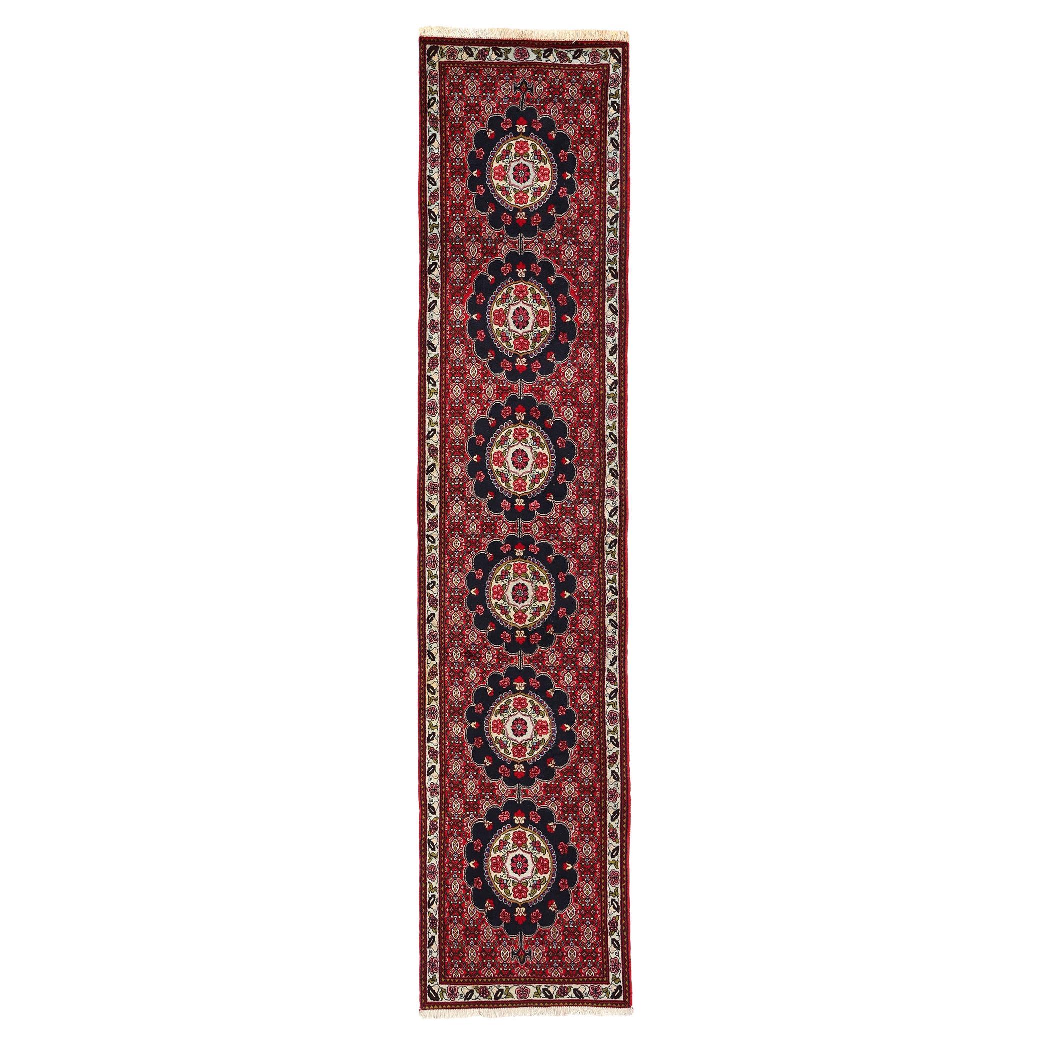 Vintage Persian Floral Bijar Rug For Sale