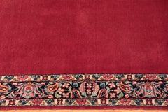 Vintage Persian Floral Kerman Red Runner Rug. Size: 3 ft x 14 ft 6 in