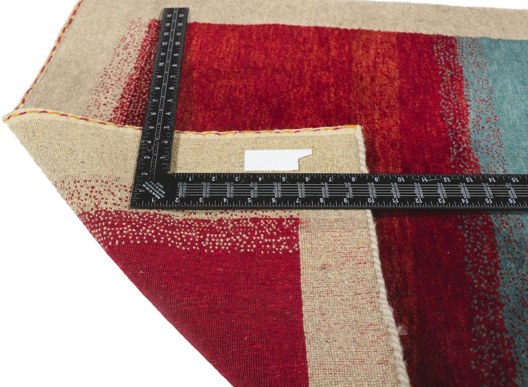 20th Century Vintage Persian Gabbeh Hallway Runner with Color Block Design For Sale