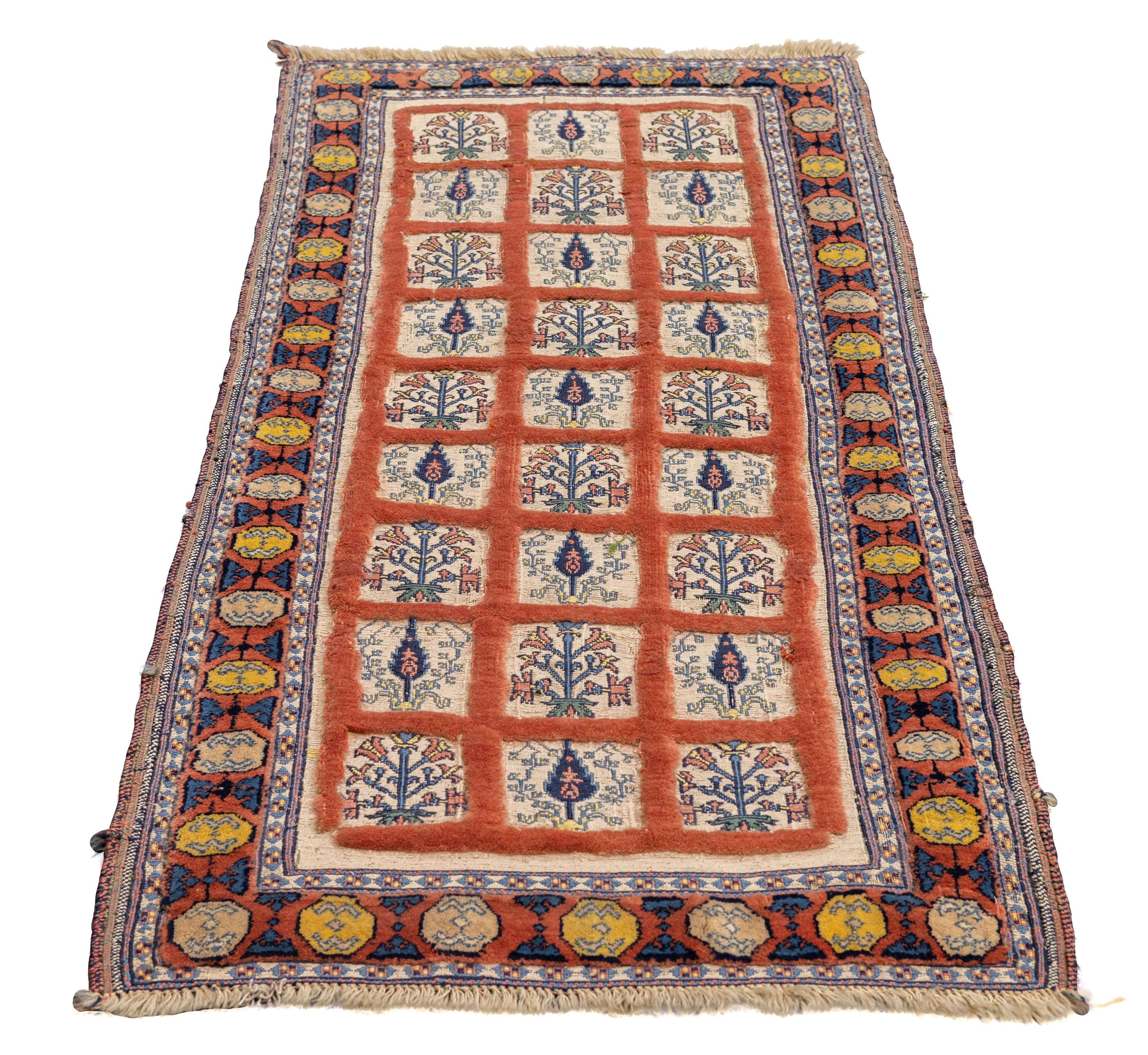 XX secolo Tappeto persiano vintage Gabbeh 2'9'' x 5'7'' in vendita