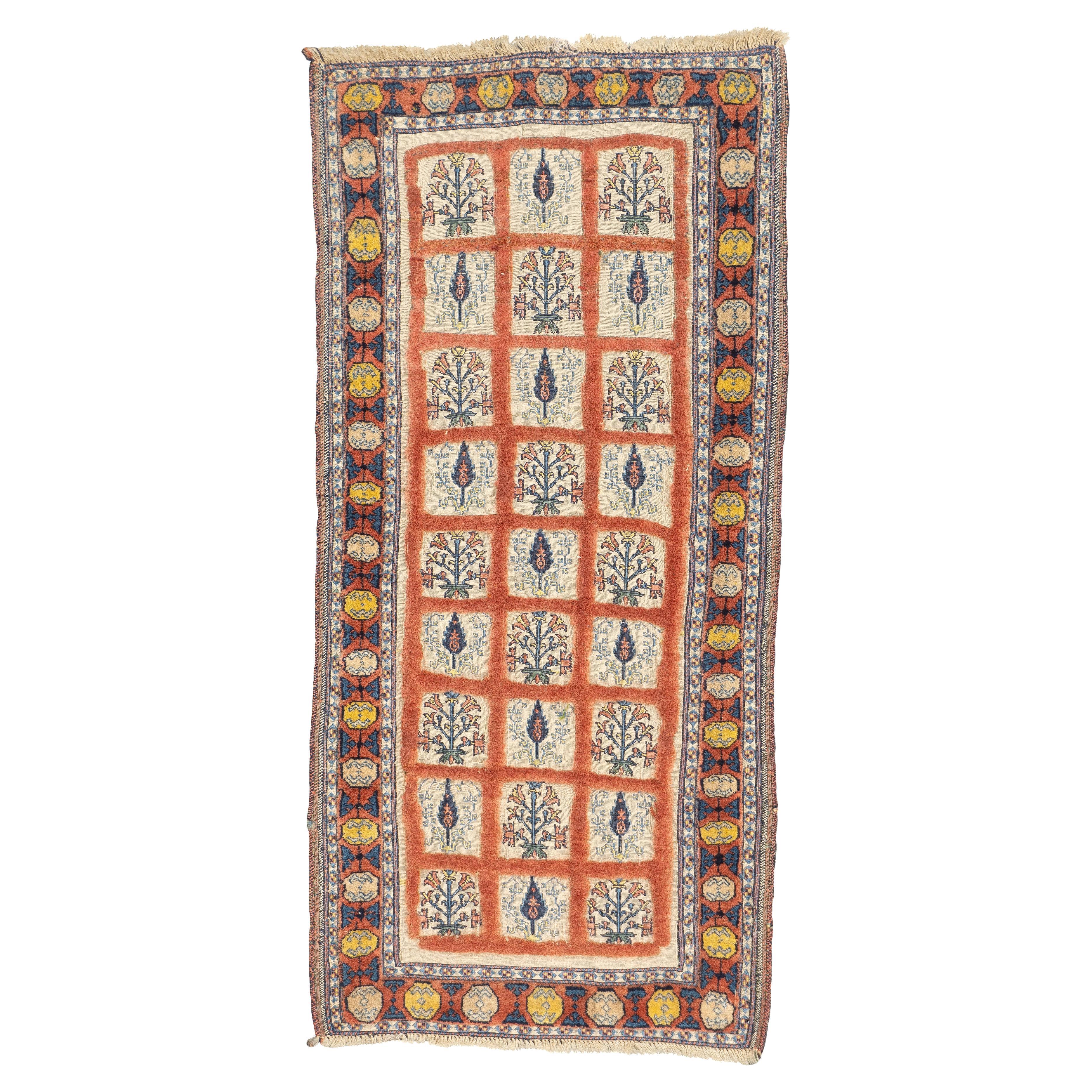 Persischer Gabbeh-Teppich im Vintage-Stil, 2'9'' x 5'7''