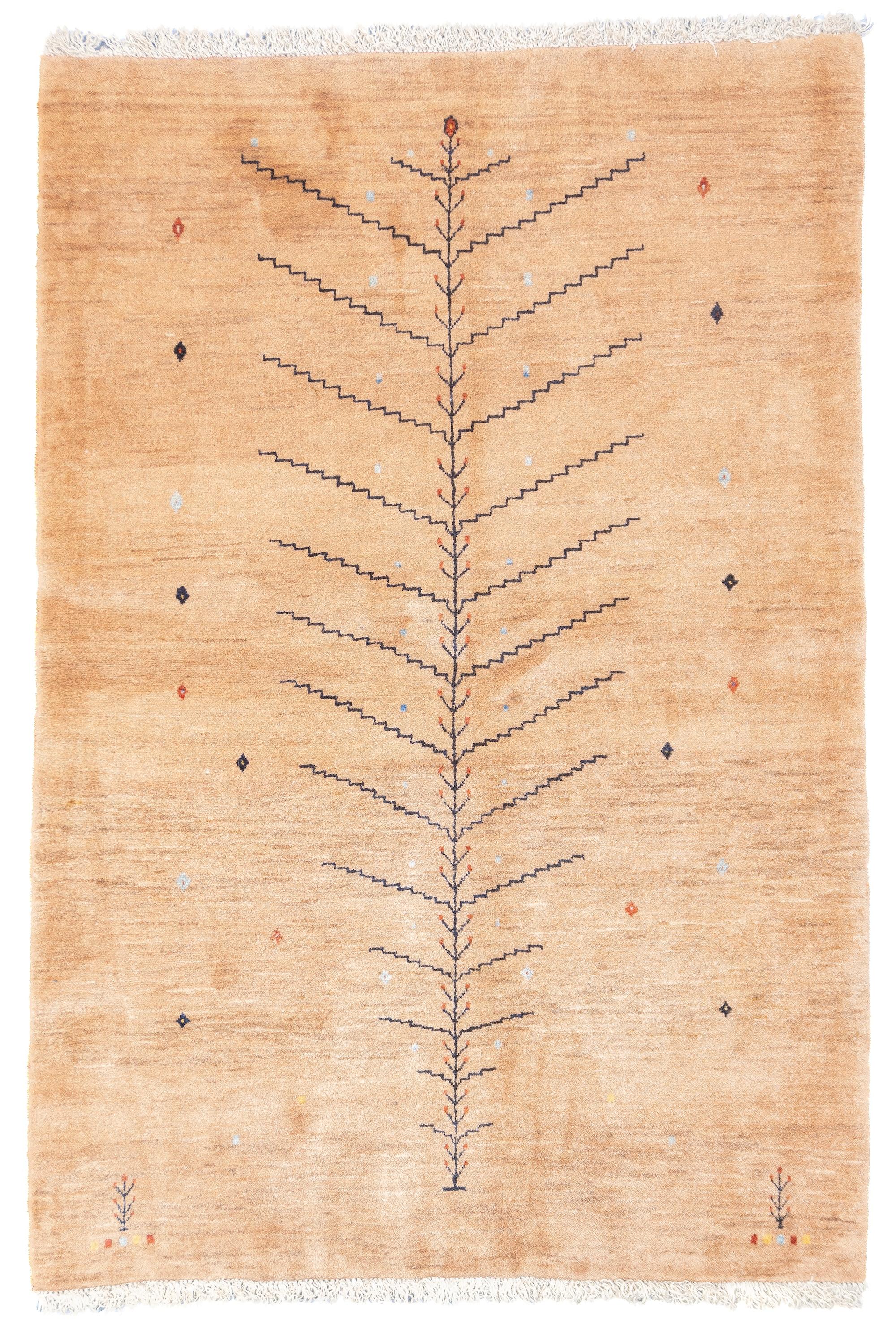 Persiano Tappeto persiano vintage Gabbeh 3'8'' x 5'4'' in vendita
