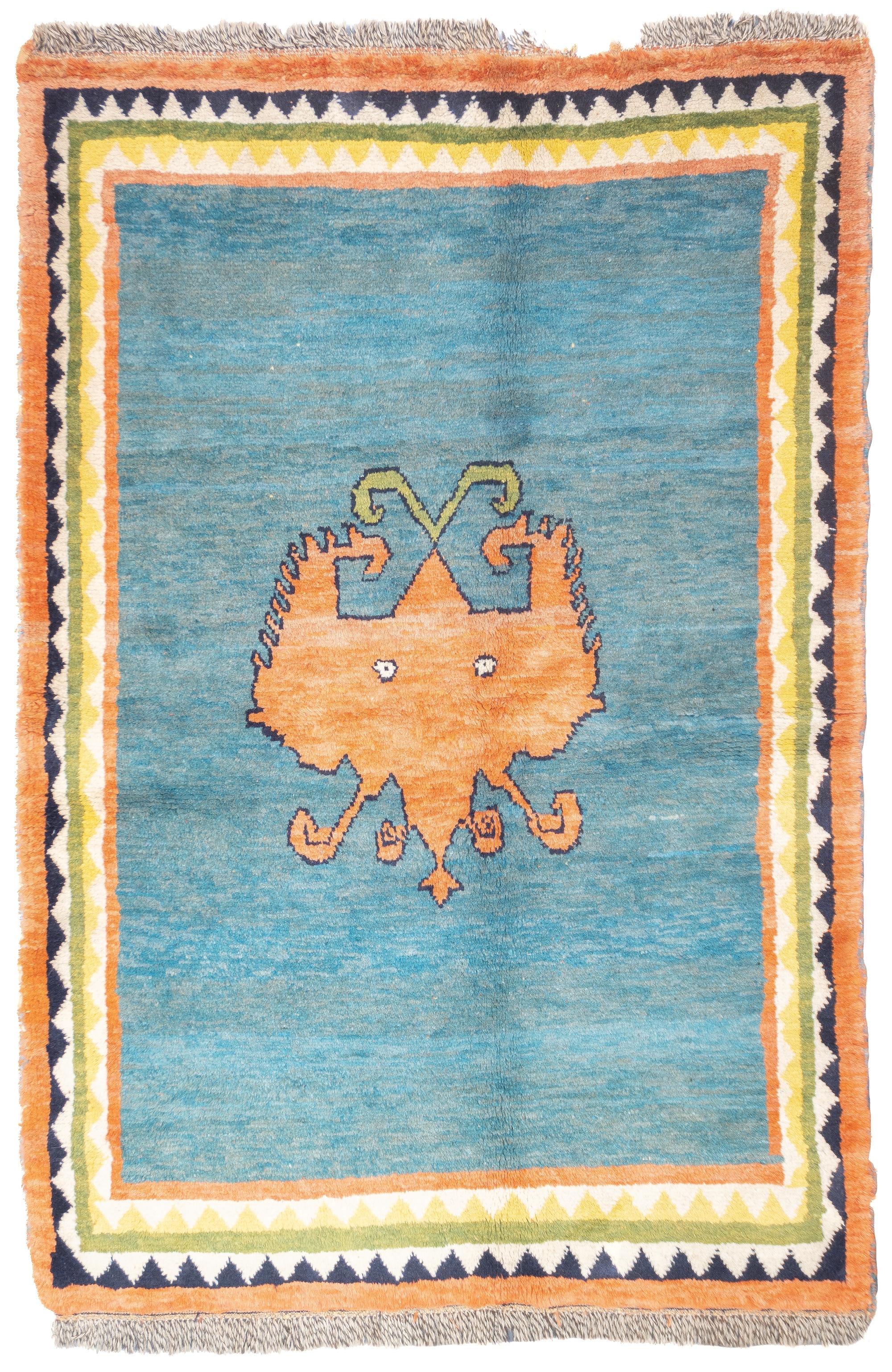 Persiano Tappeto persiano vintage Gabbeh 4'4'' x 6'6'' in vendita
