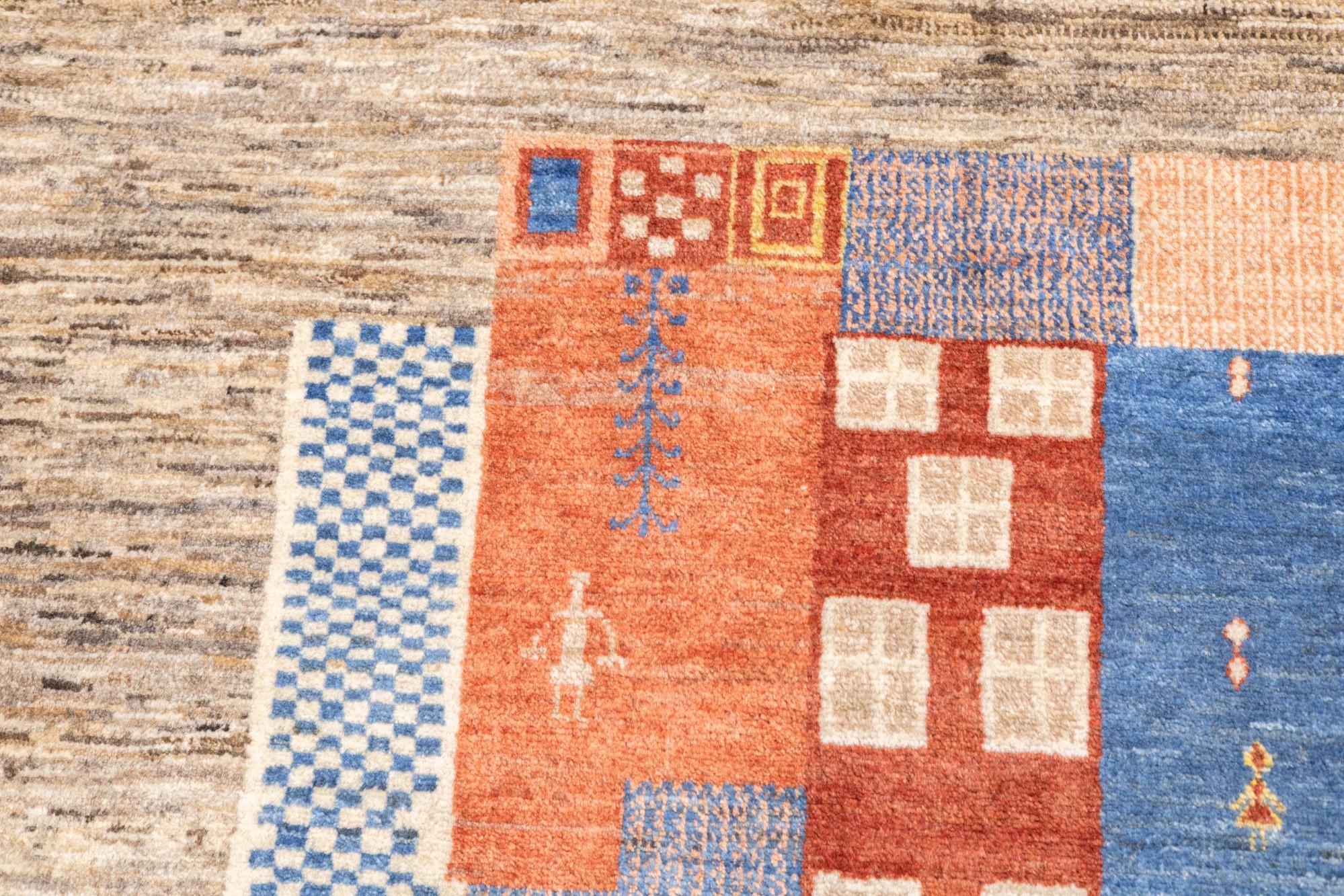 Tappeto persiano vintage Gabbeh 5'3'' x 6'6'' In condizioni ottime in vendita a New York, NY