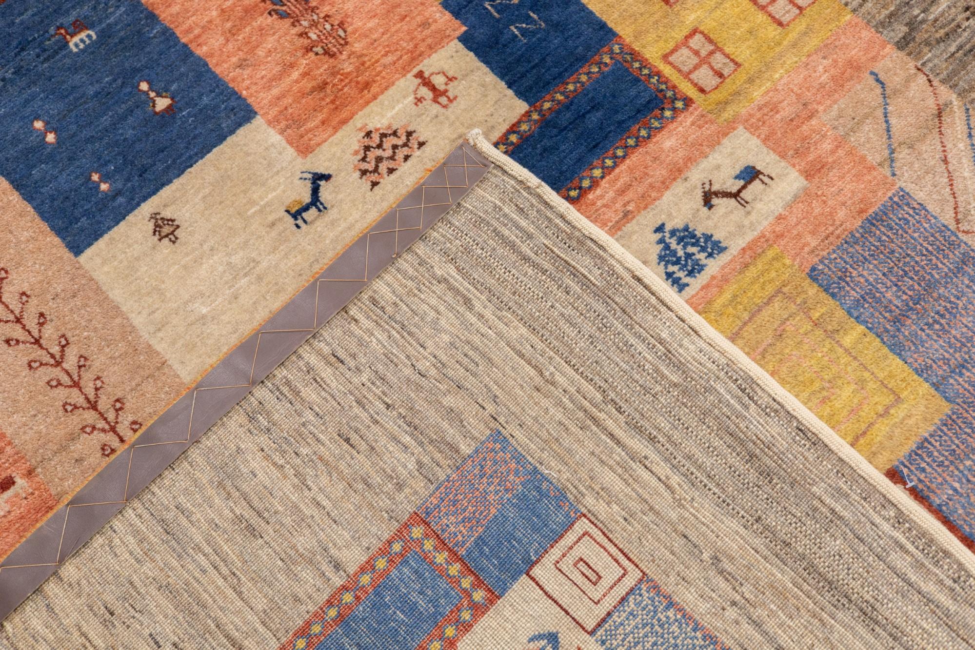 Lana Tappeto persiano vintage Gabbeh 5'3'' x 6'6'' in vendita