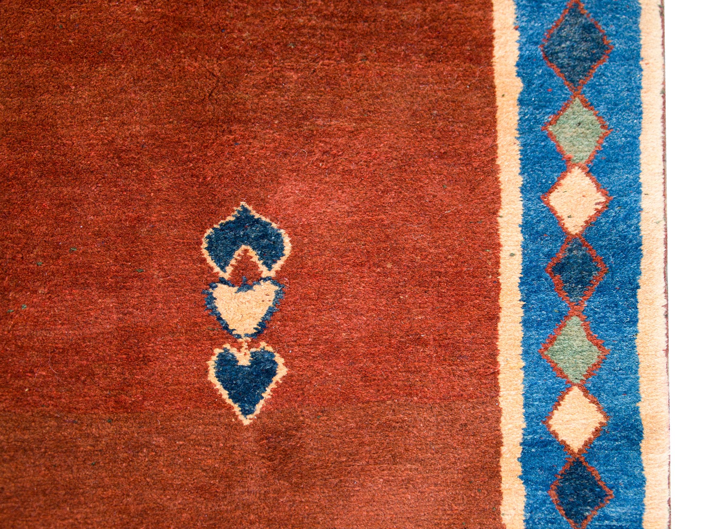 Hand-Knotted Vintage Persian Gabbeh Rug For Sale