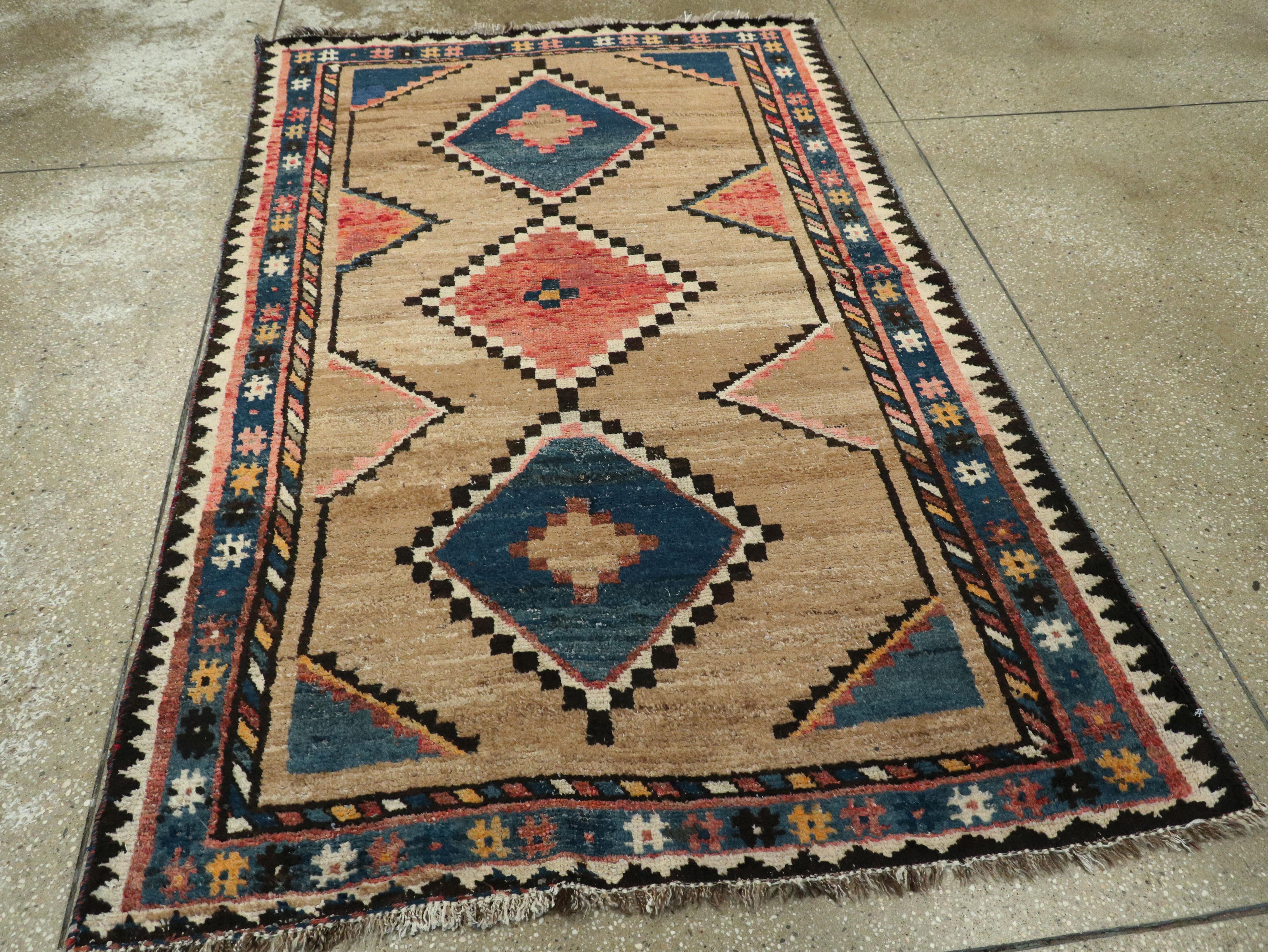 Hand-Woven Vintage Persian Gabbeh Rug