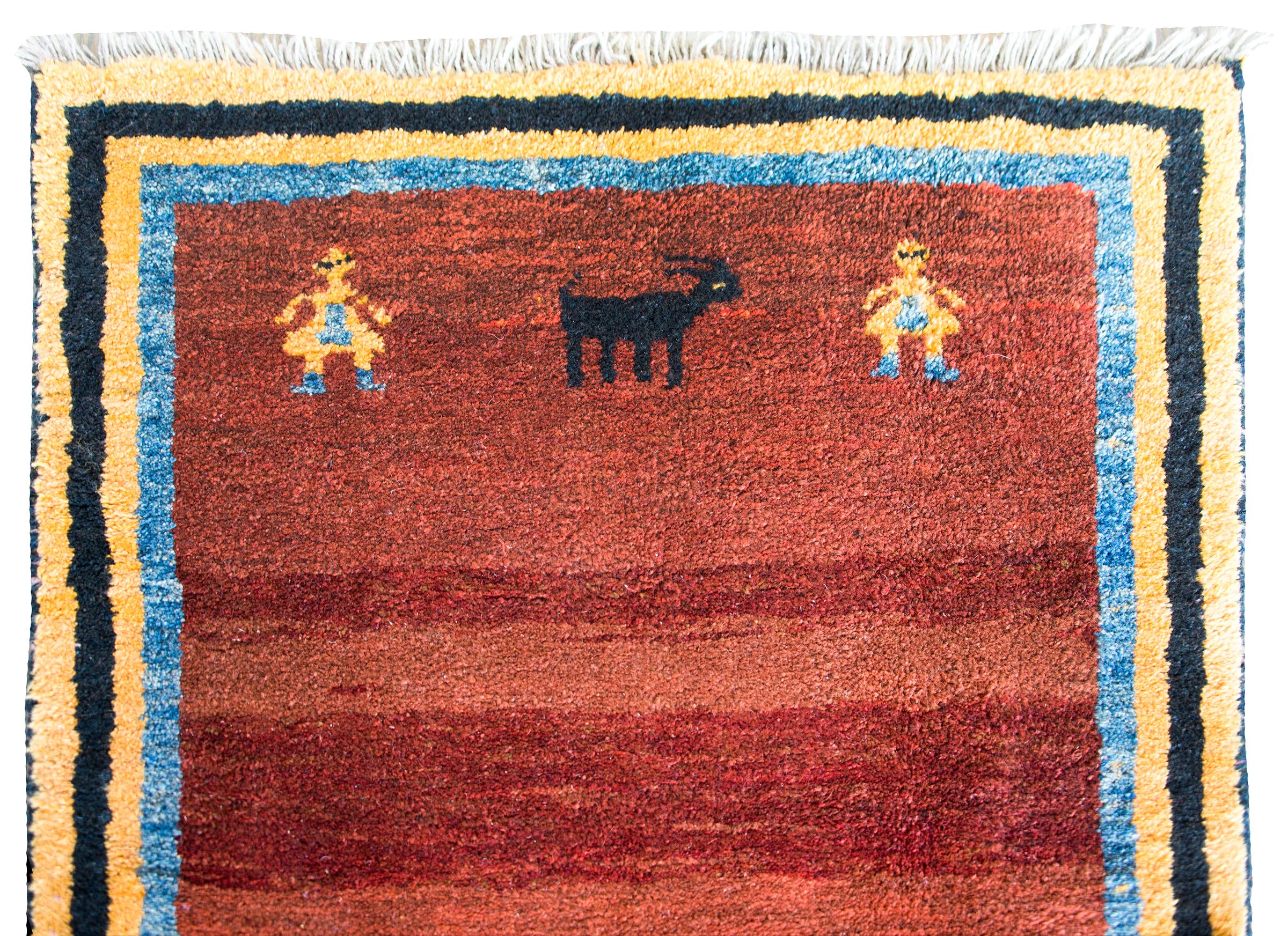 Persischer Gabbeh-Teppich aus Persien (Wolle) im Angebot