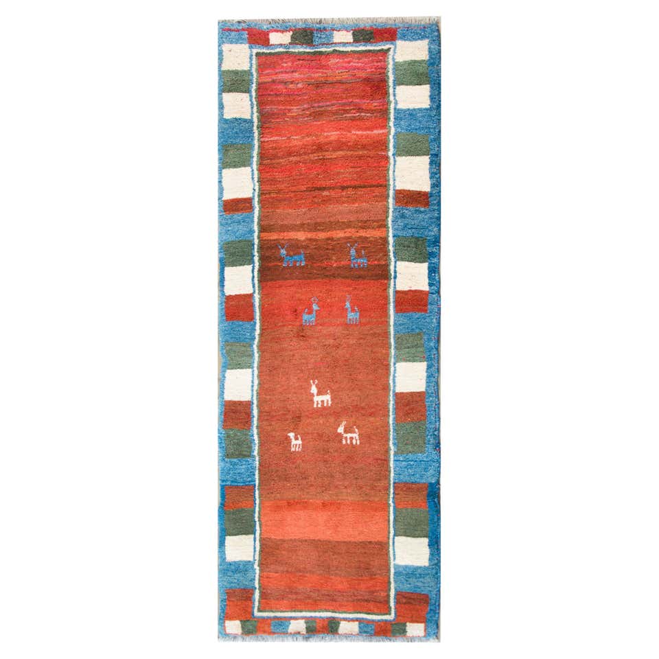 Vintage Persian Gabbeh Kilim Rug For Sale at 1stDibs