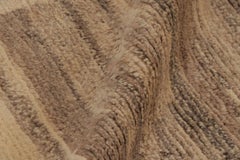 Vintage Persian Gabbeh Rug in Beige, Striae and Animal Pictorial - Rug & Kilim