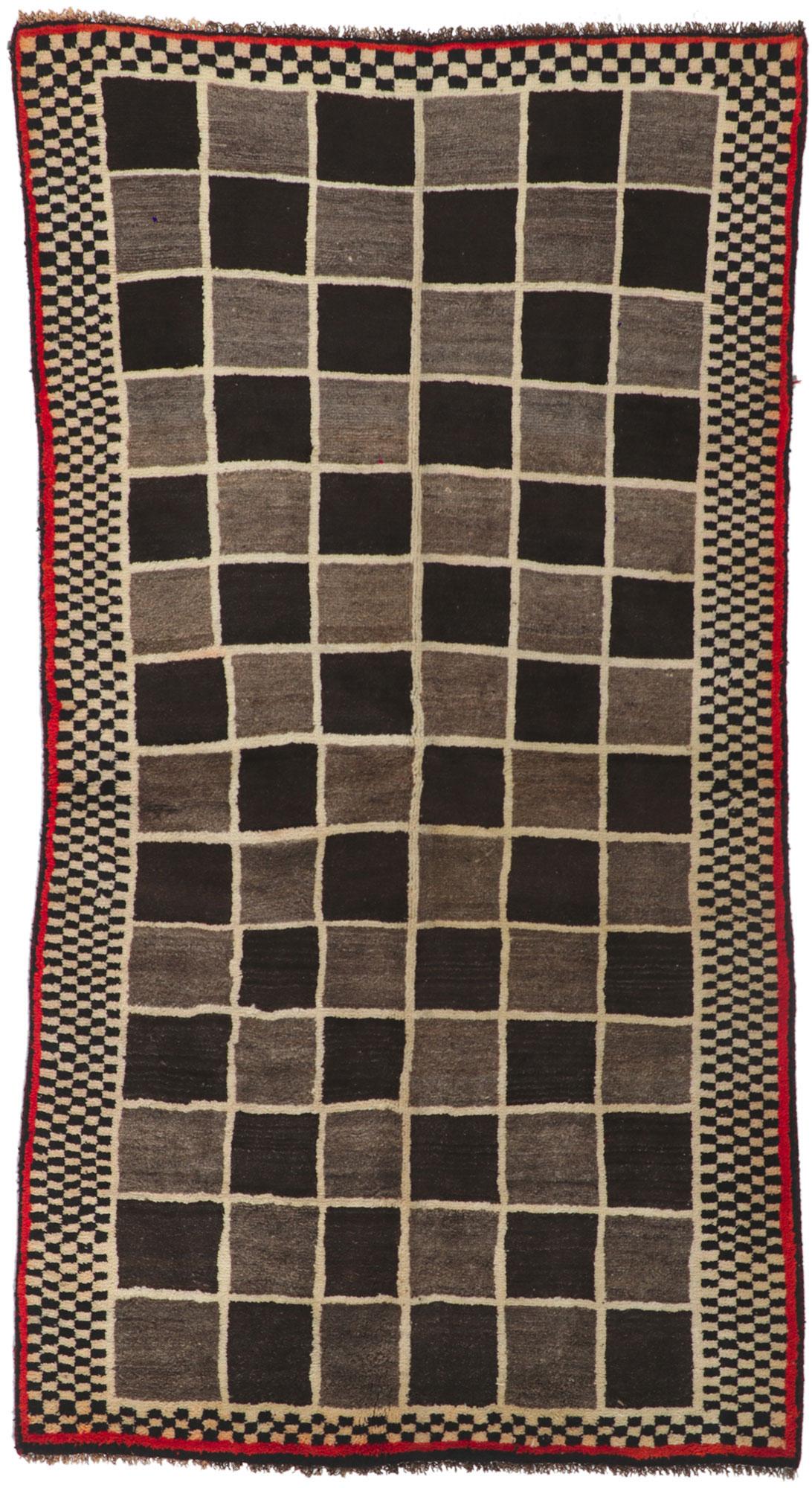Vintage Persian Gabbeh Rug with Checkerboard Design For Sale 2