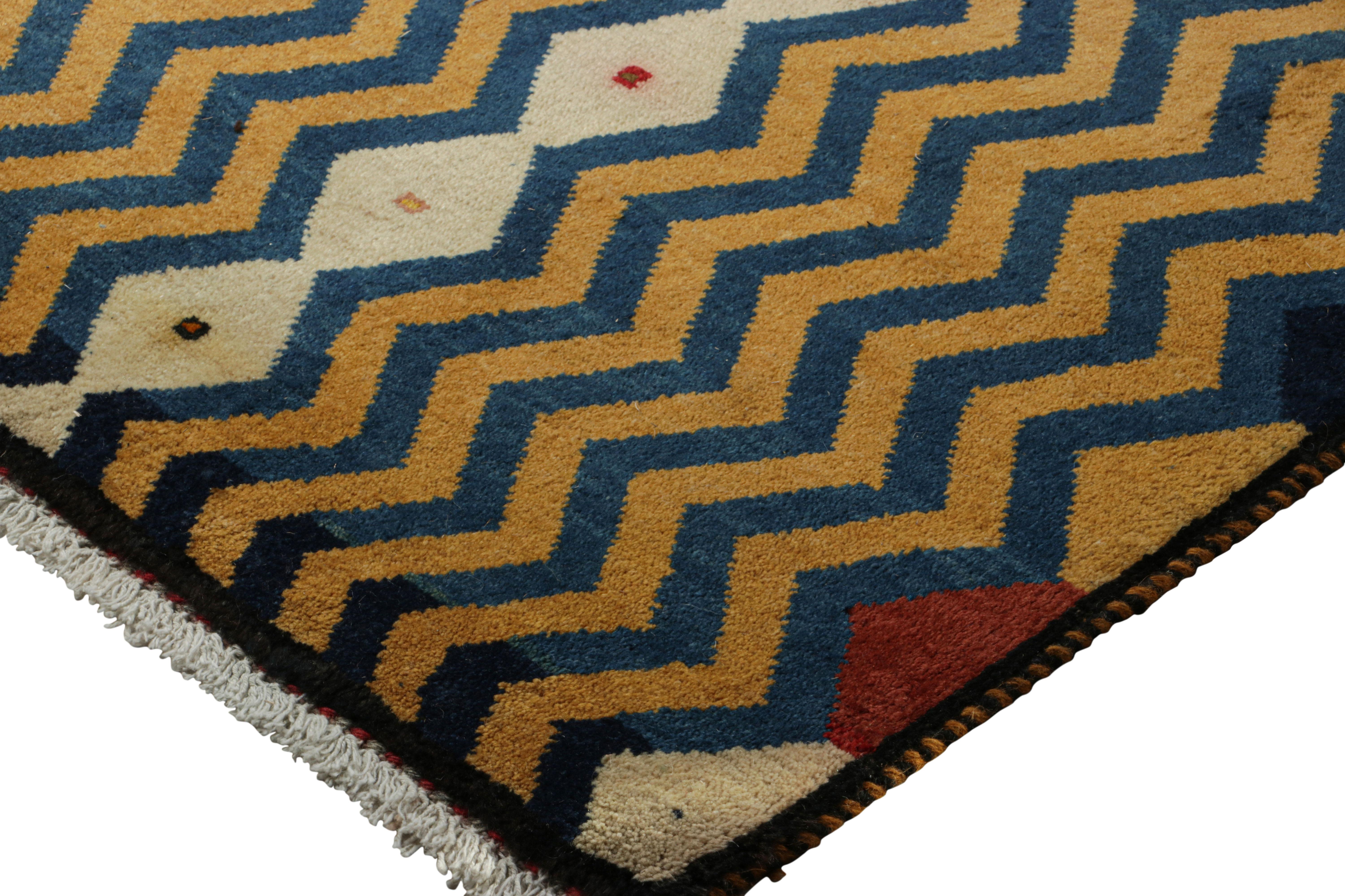 Wool Vintage Persian Gabbeh Rug with Polychromatic Geometric Patterns  Rug & Kilim For Sale