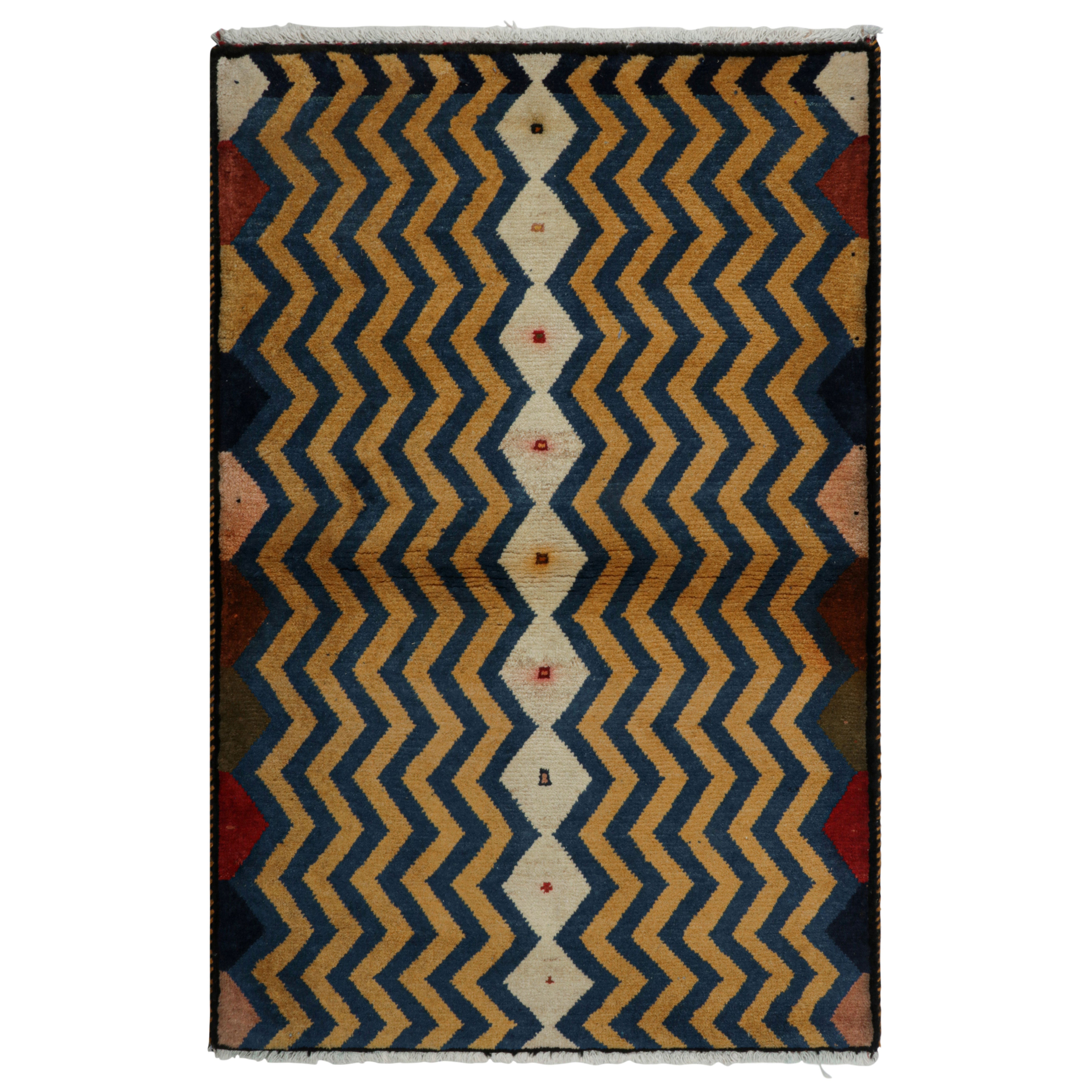 Vintage Persian Gabbeh Rug with Polychromatic Geometric Patterns  Rug & Kilim