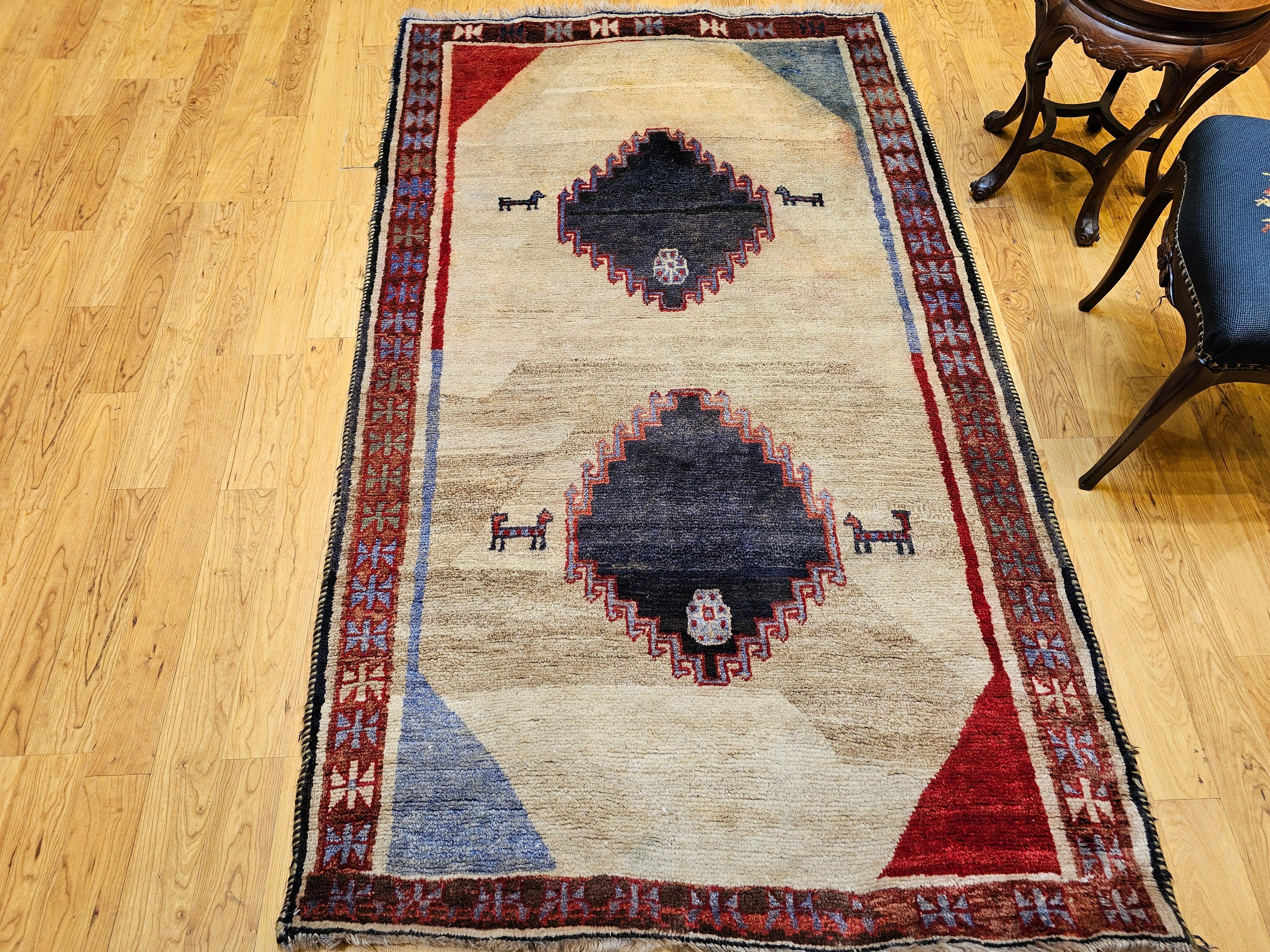 Tappeto tribale persiano vintage Gabbeh in vendita 6