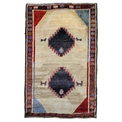Vintage Persian Gabbeh Tribal Area Rug