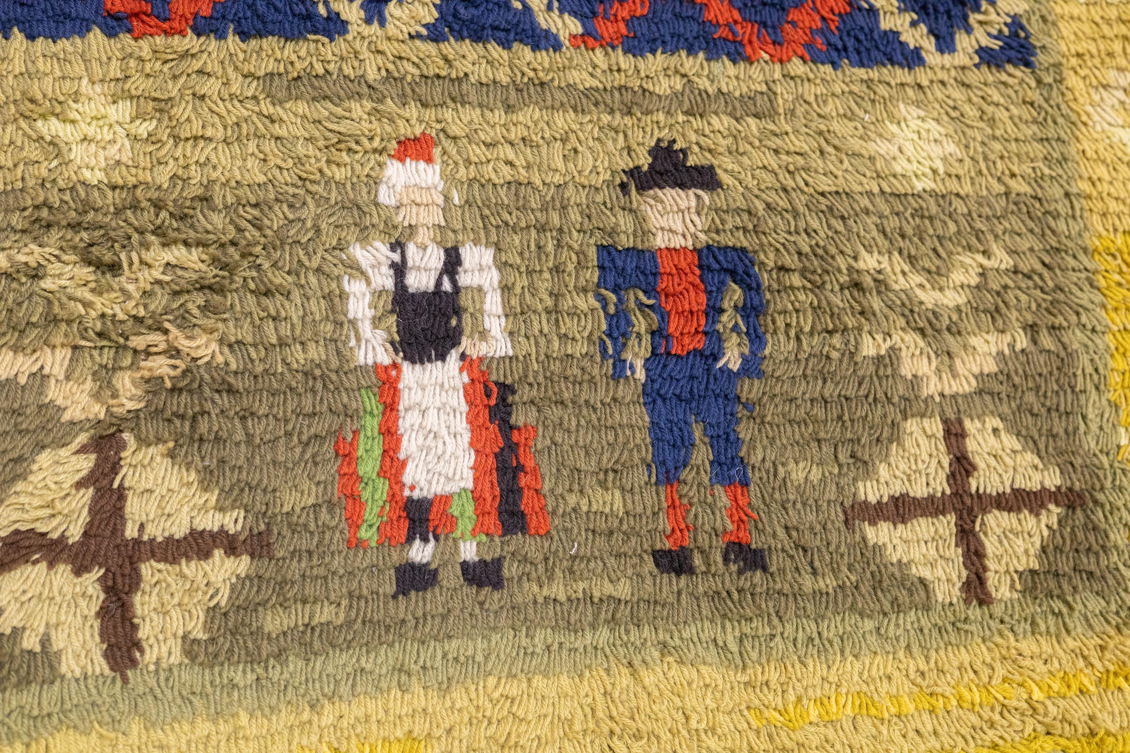 Vintage Persian Gabbeh Wool Rug 3'2'' x 4'6'' In Good Condition For Sale In New York, NY