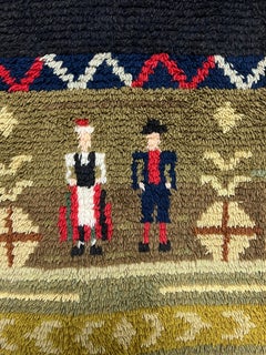 Vintage Persian Gabbeh Wool Rug or Wall Hanging Dated 1964