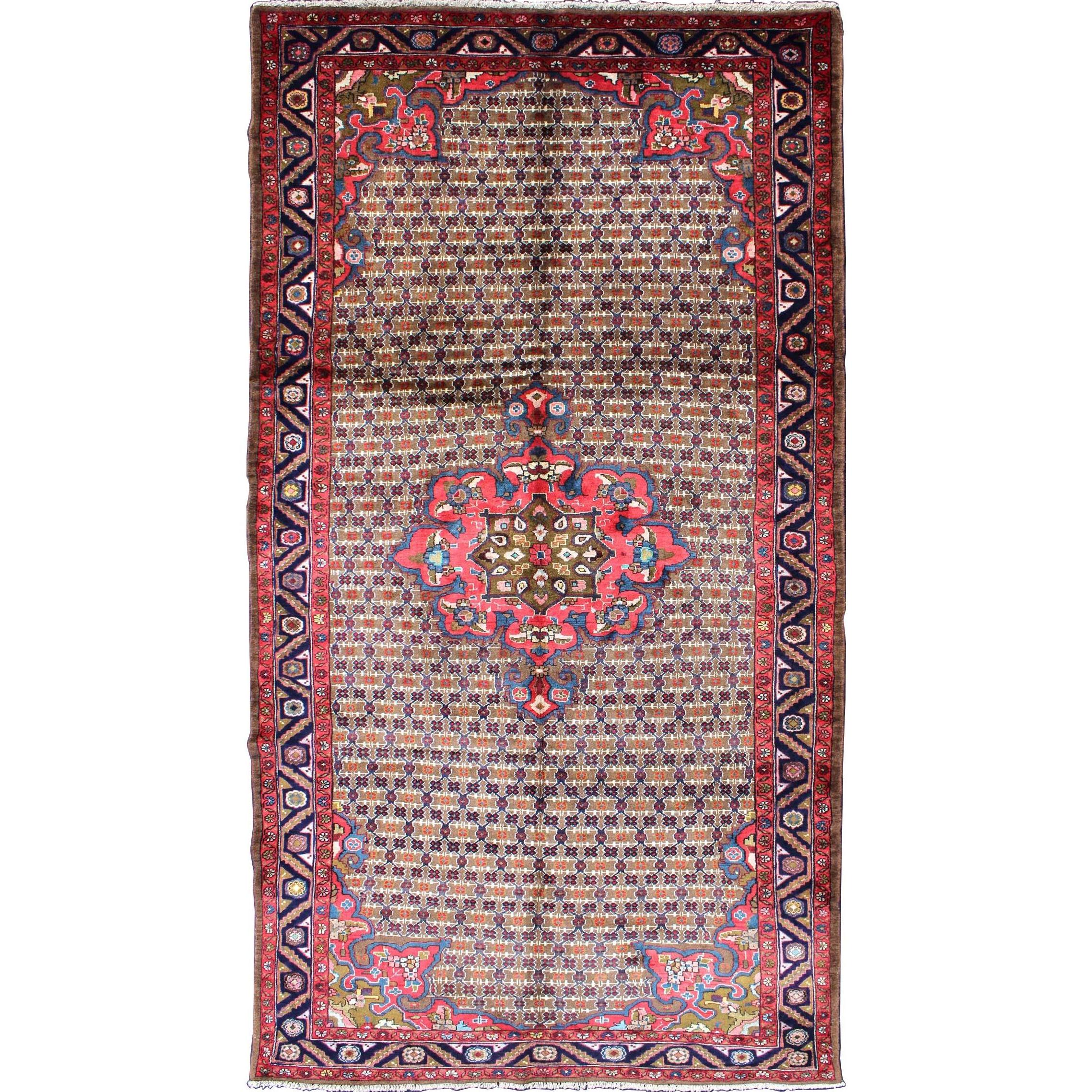 Vintage Persian Camel Hair Hamadan Rug at 1stDibs