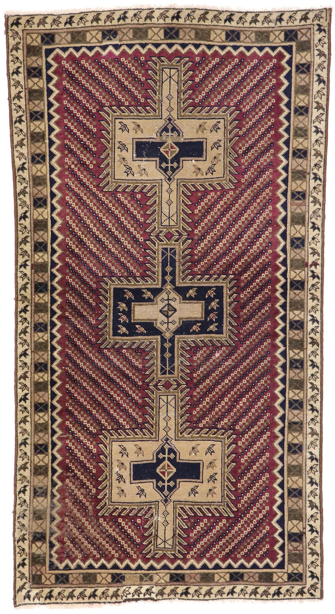 Geometrischer Bijar-Teppich aus Persien im Angebot 1