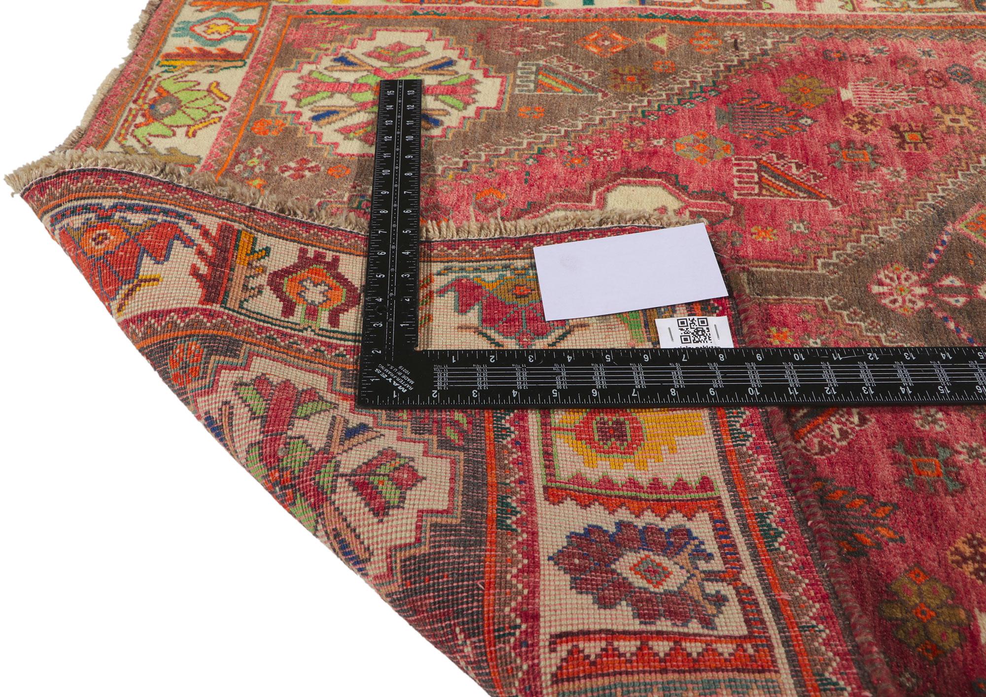 20th Century Vintage Persian Ghashghaei Runner with Tribal Style For Sale
