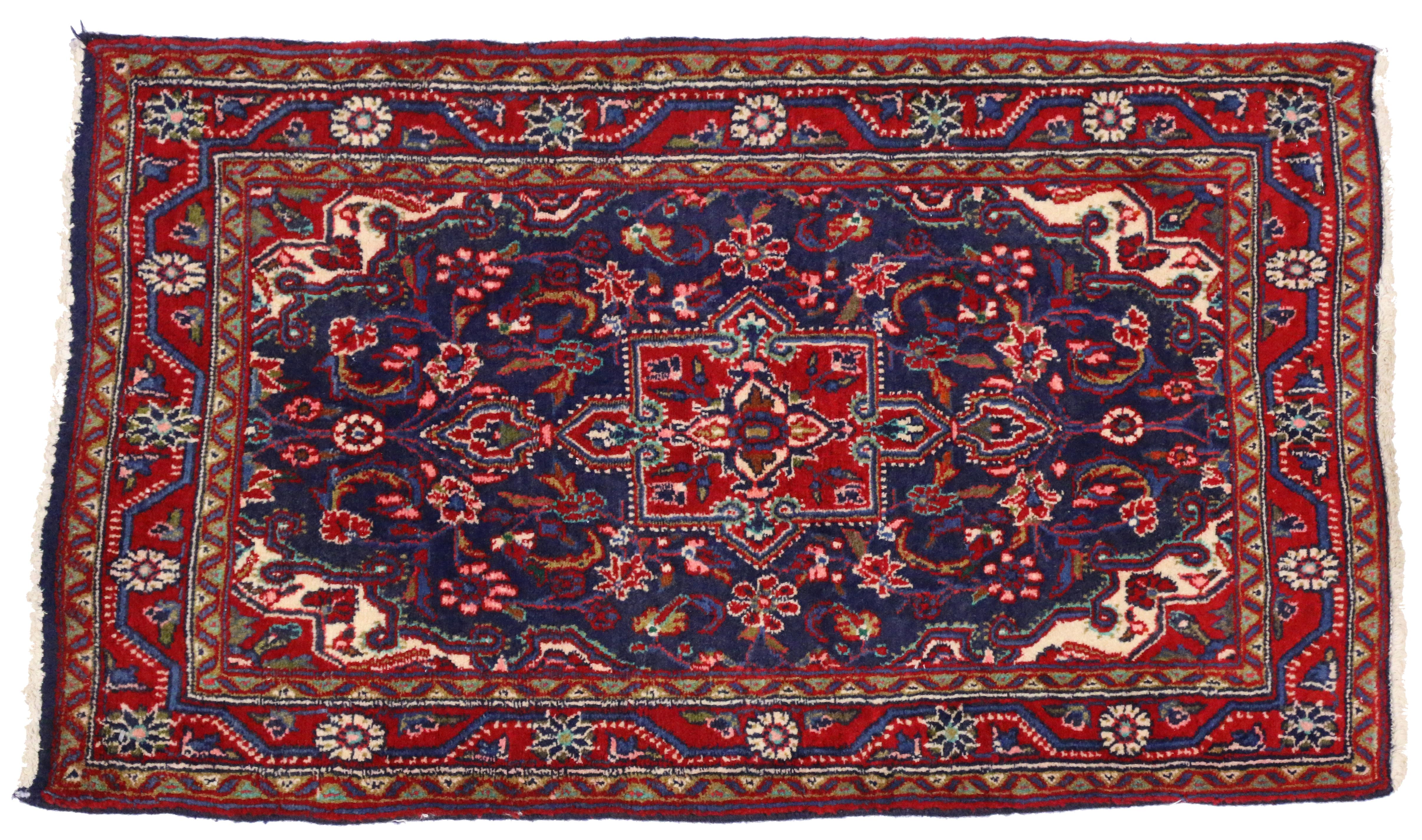 20th Century Vintage Persian Hamadan Accent Rug, Small Persian Rug