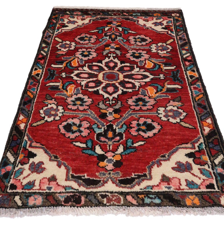 Vintage Persian Hamadan Accent Rug, Small Persian Rug at 1stDibs