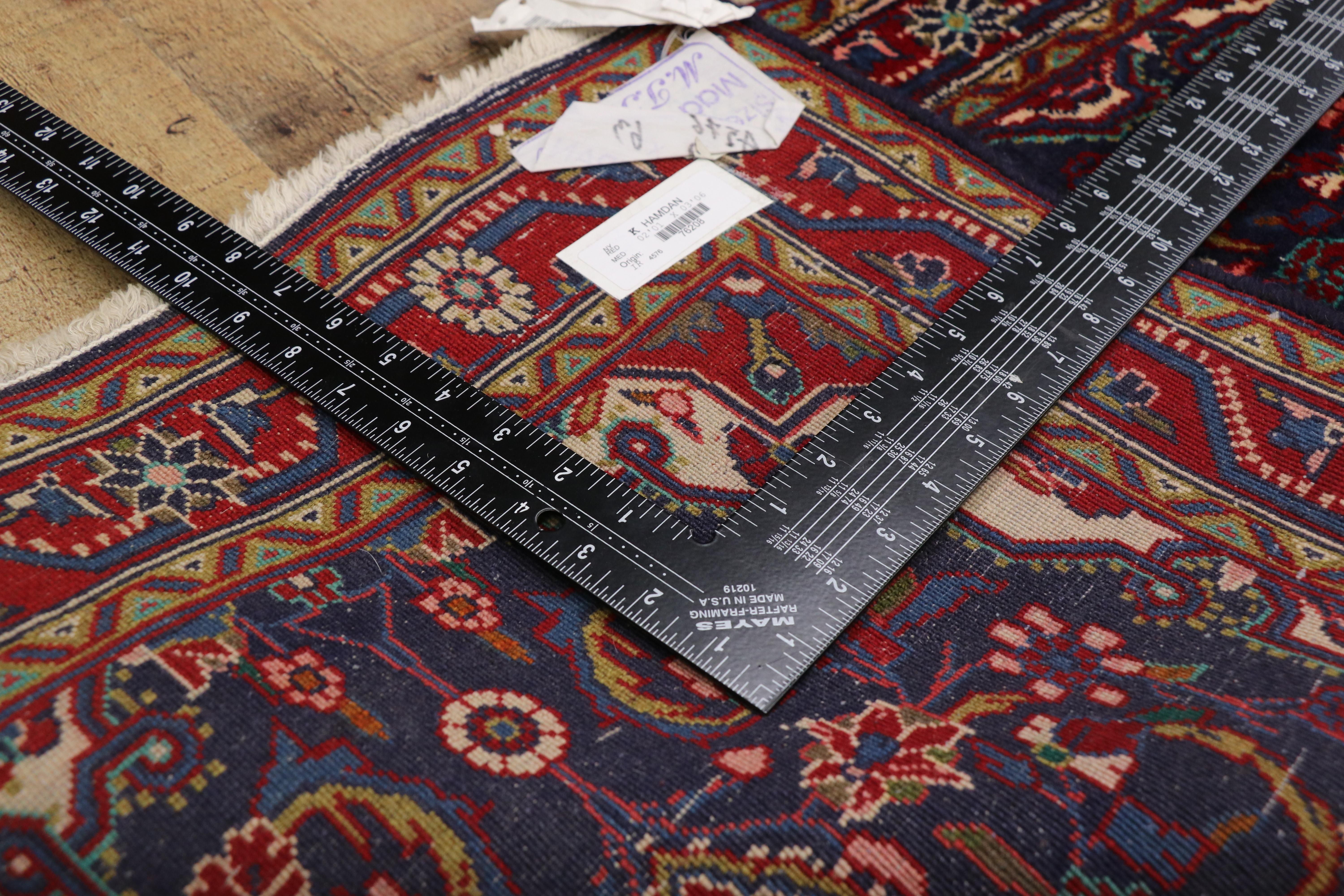 Vintage Persian Hamadan Accent Rug, Small Persian Rug In Good Condition In Dallas, TX