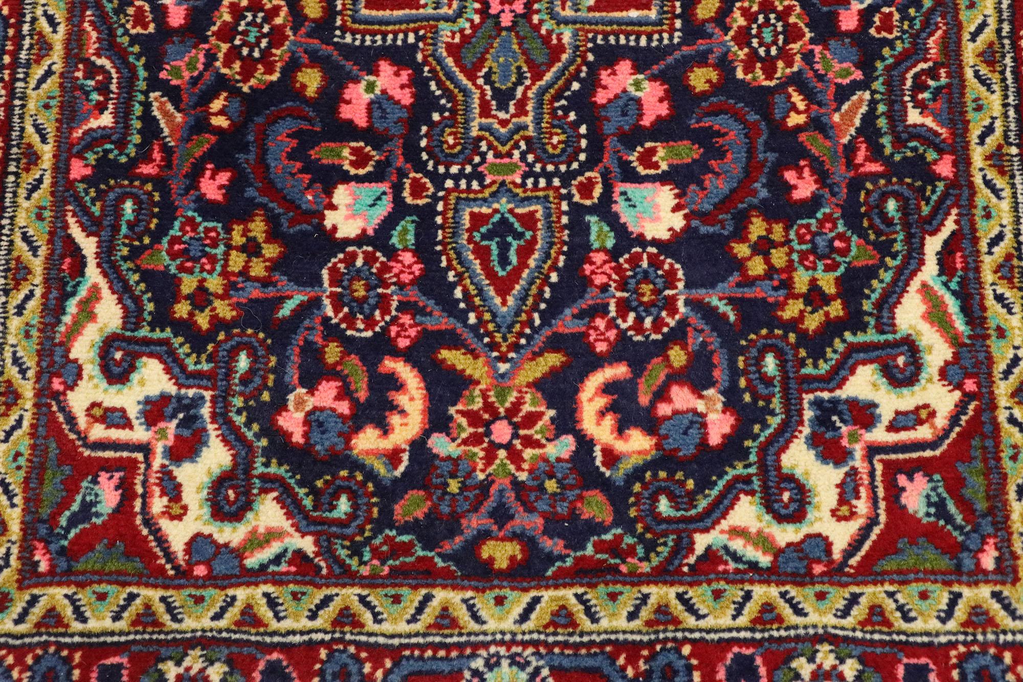 Hand-Knotted Vintage Persian Hamadan Accent Rug, Small Persian Rug For Sale