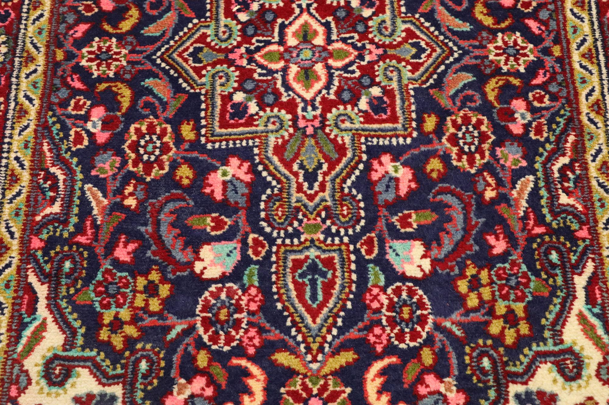 Hand-Knotted Vintage Persian Hamadan Accent Rug, Small Persian Rug For Sale