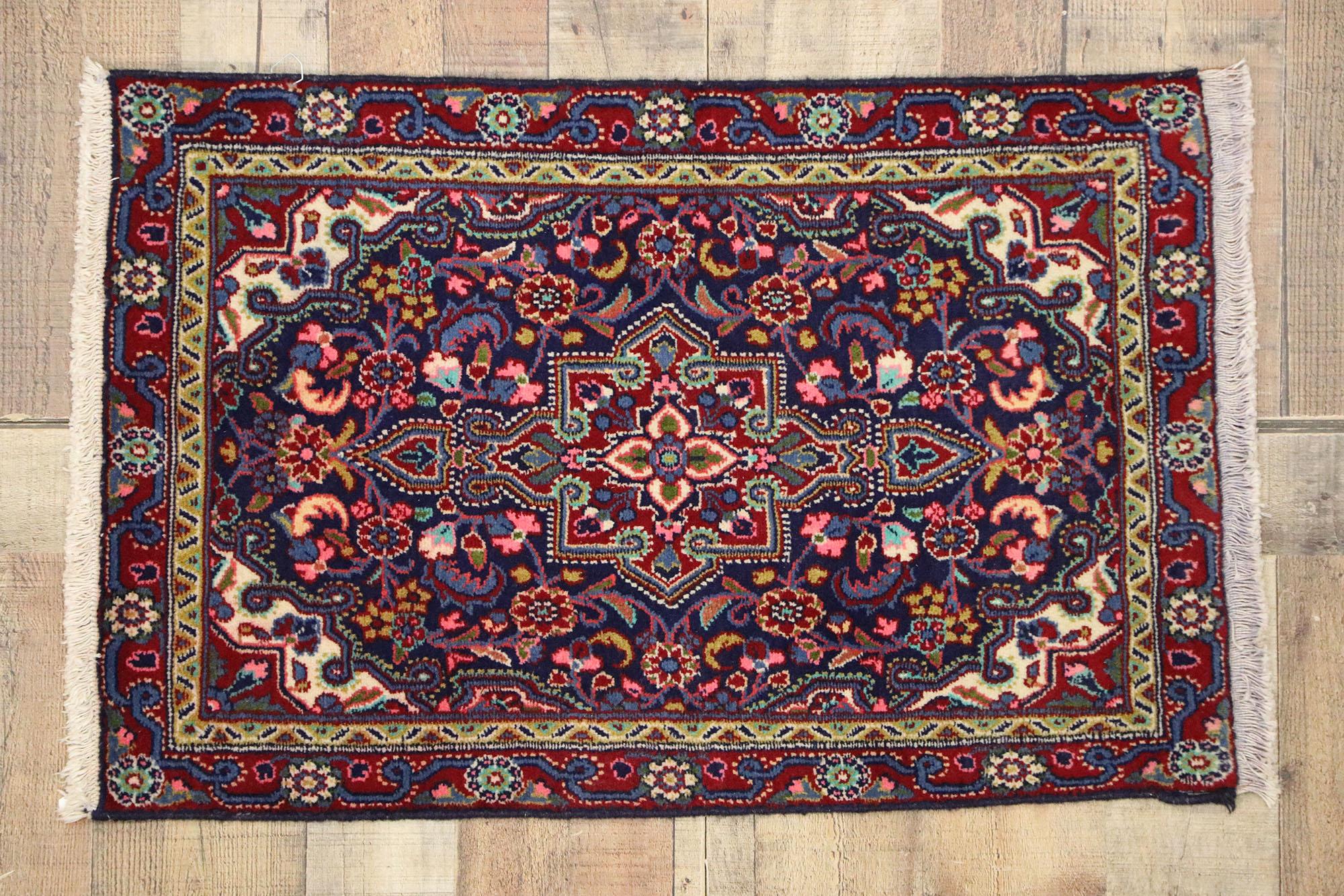 Vintage Persian Hamadan Accent Rug, Small Persian Rug For Sale 1