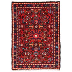 Retro Persian Hamadan Accent Rug, Small Persian Rug